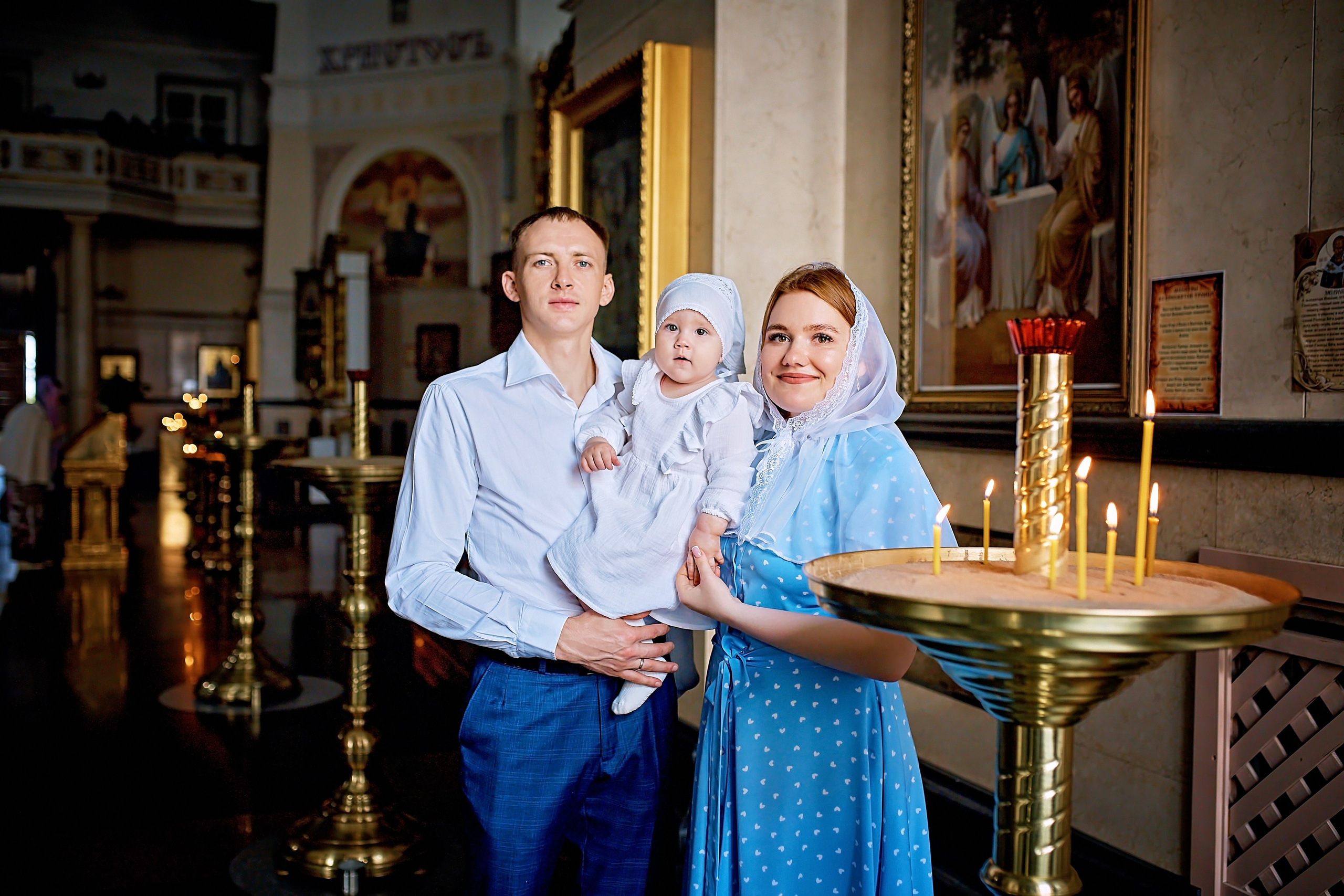 Таинство Крещения Василисы храм Д. Ростовского. Фотограф на Крещение и Венчание в Барнауле
