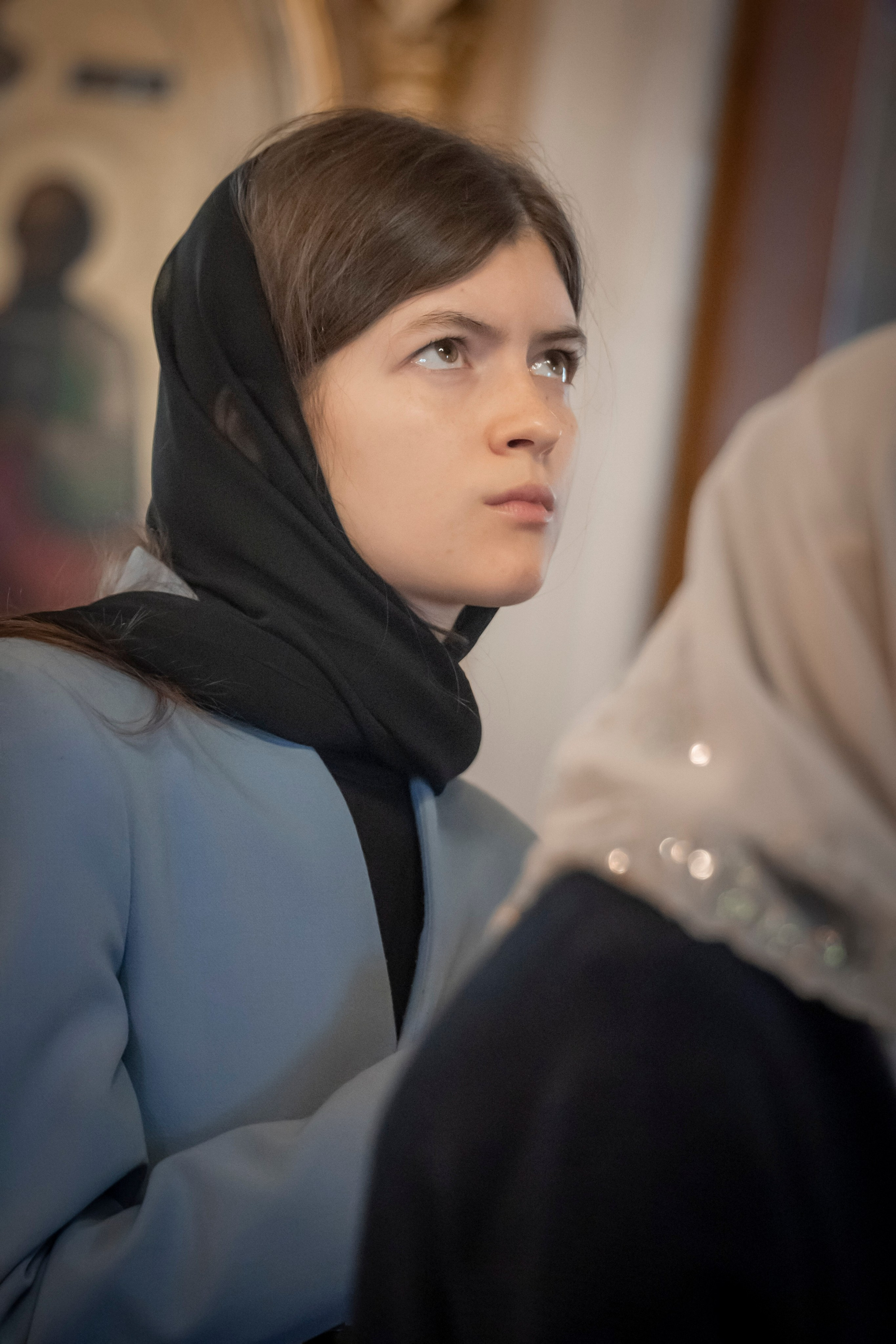 Богородский храм. Благовещение. Божественная Литургия. Антон и Татьяна Денисенко — В храме