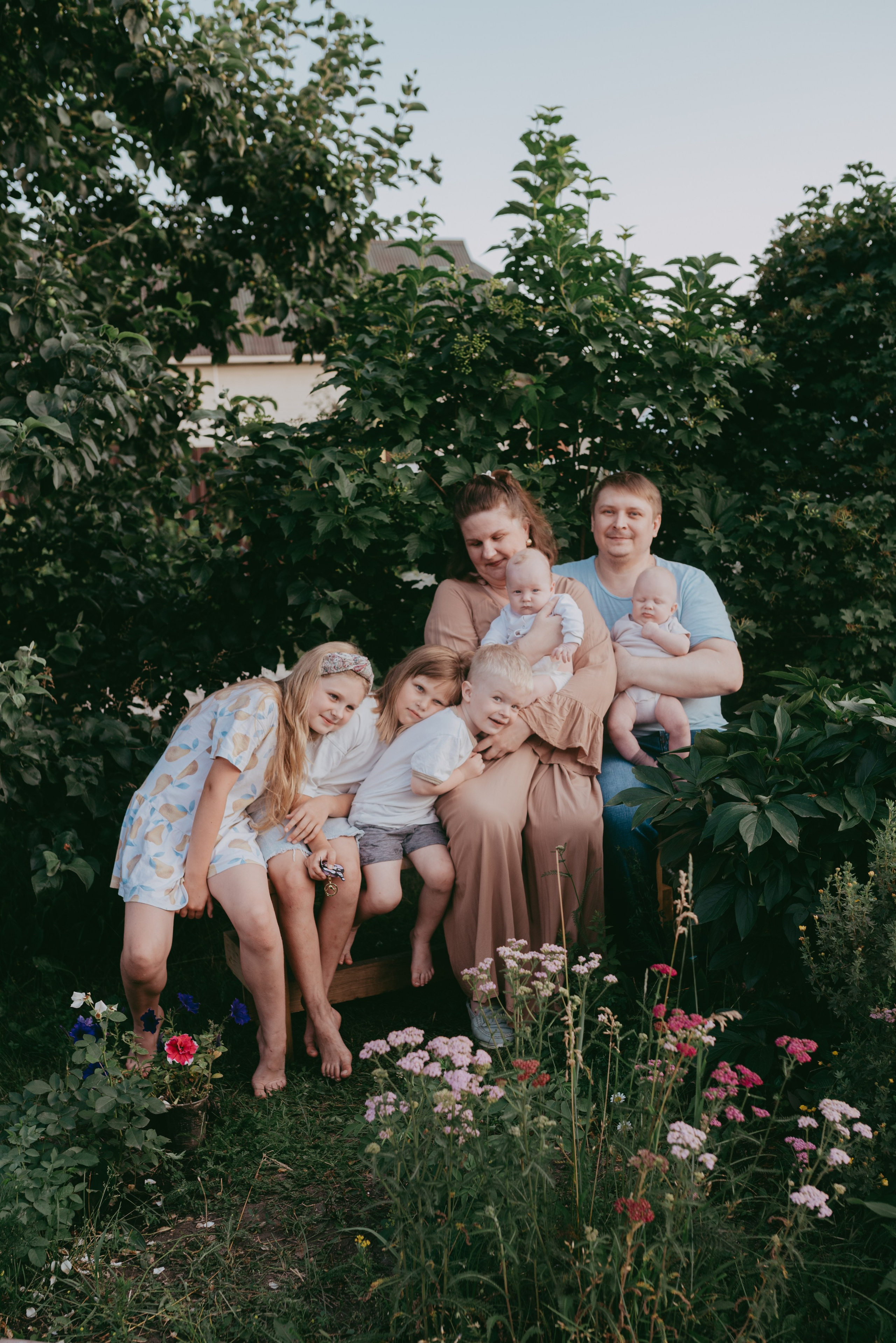 Счастливая пятерка с мамой Аней и папой Кириллом. Семейный и детский фотограф в Новосибирске и Краснообске — Анна Ким