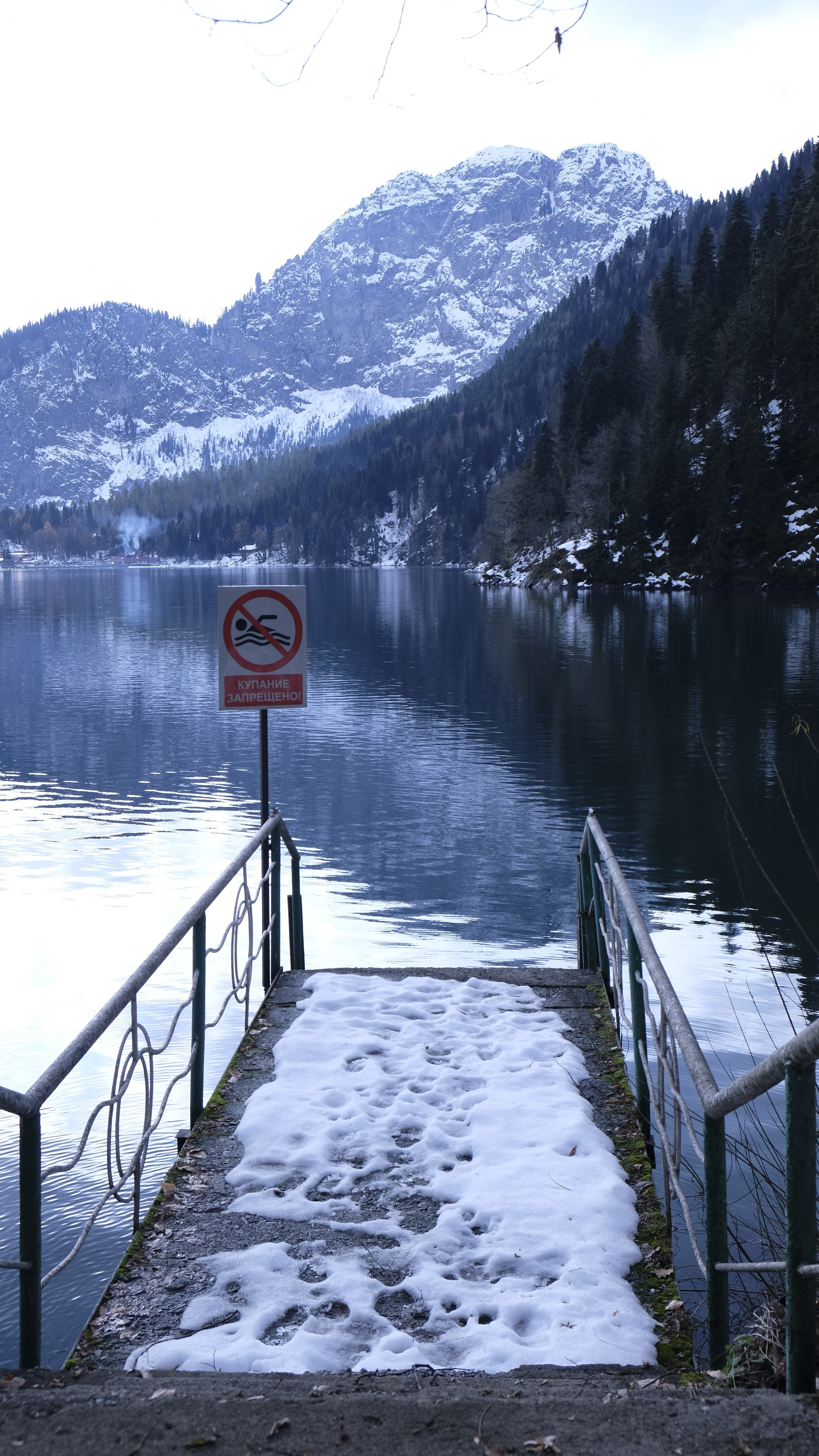 Сталинская дача на Рице зимой. Главная