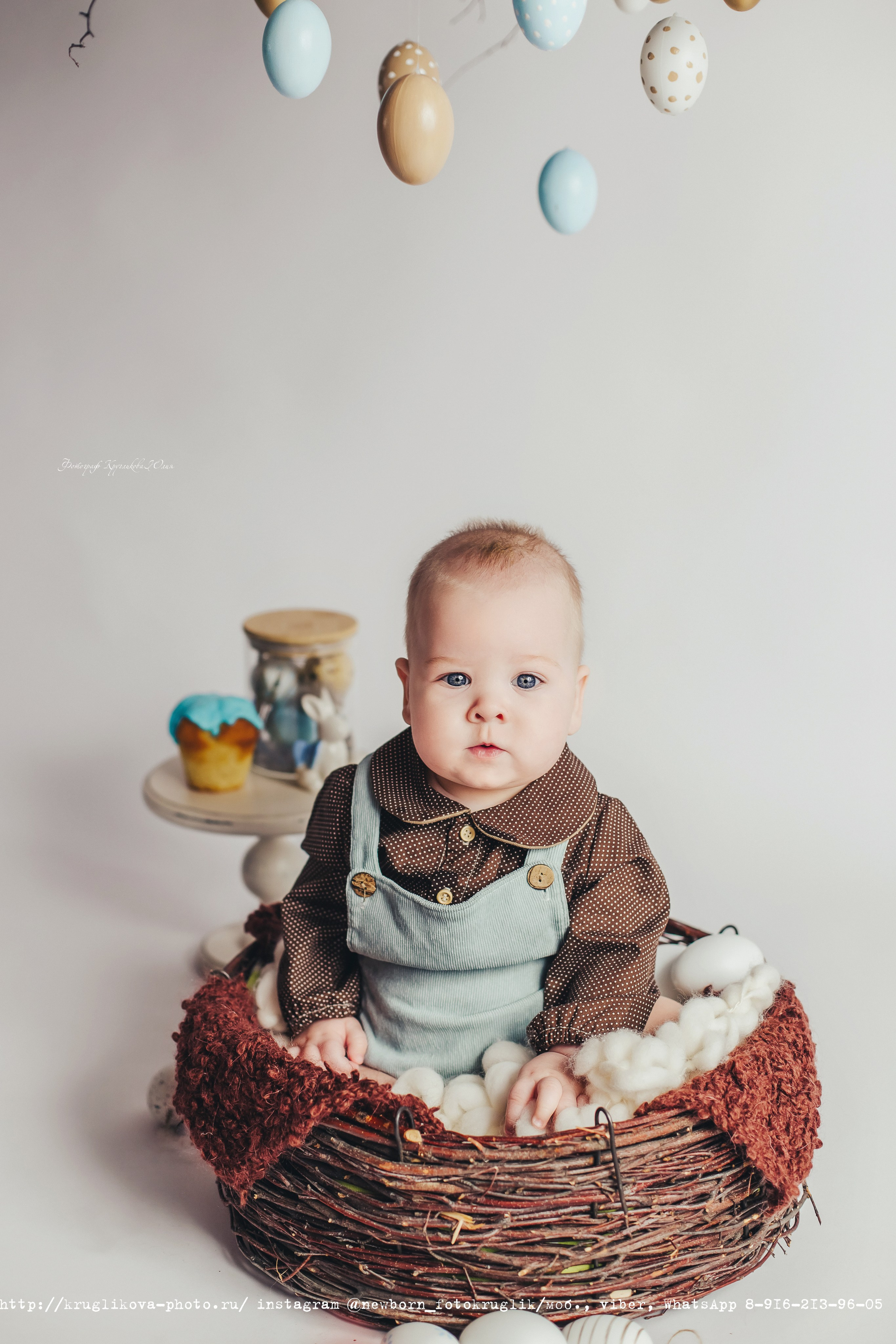Пасхальная фотосессия для малыша до года. Фотограф новорожденных и детский в Сергиевом Посаде Кругликова Юлия