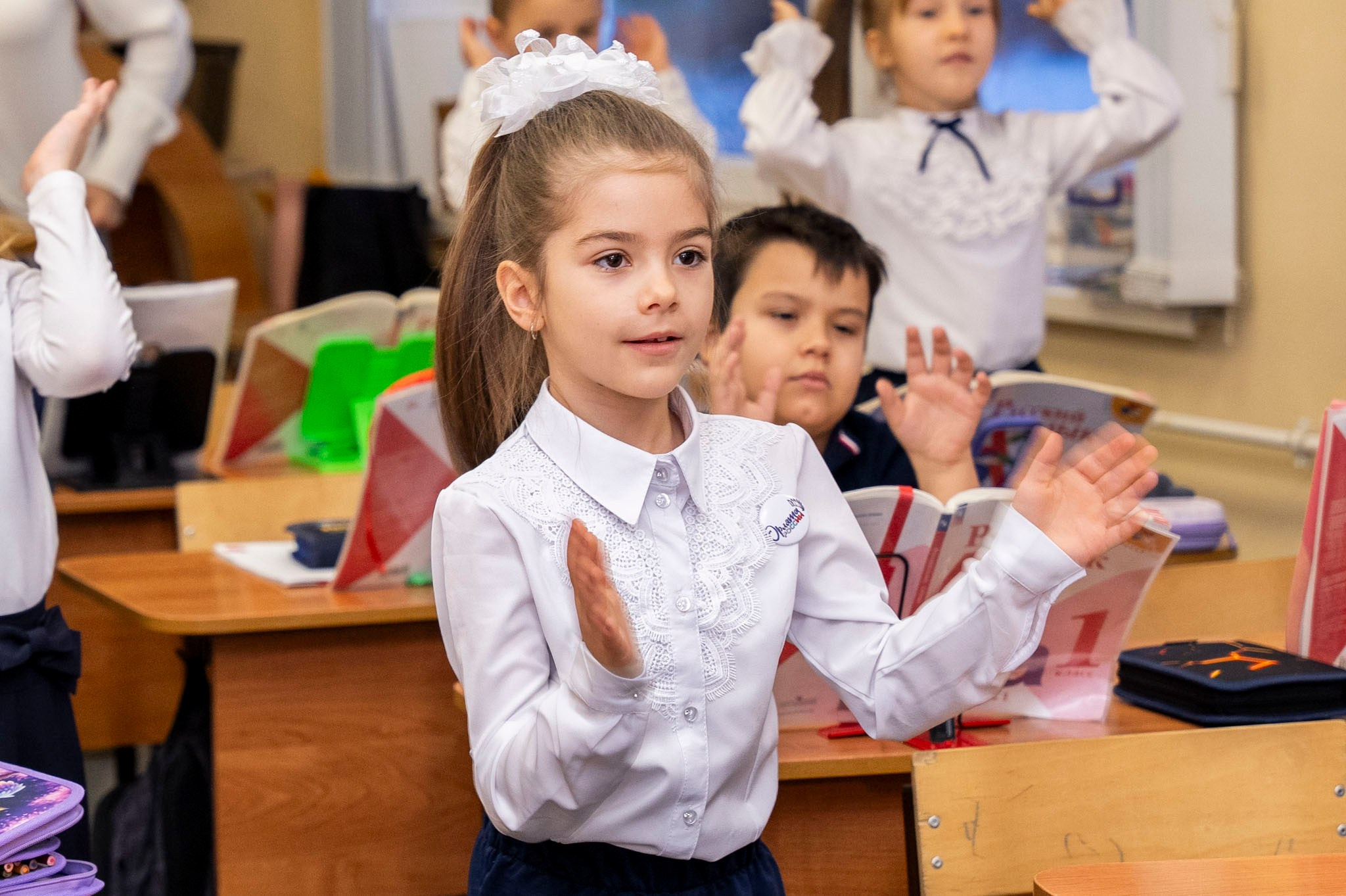 Открытый урок в 1 классе. Фотограф Юлия Попова