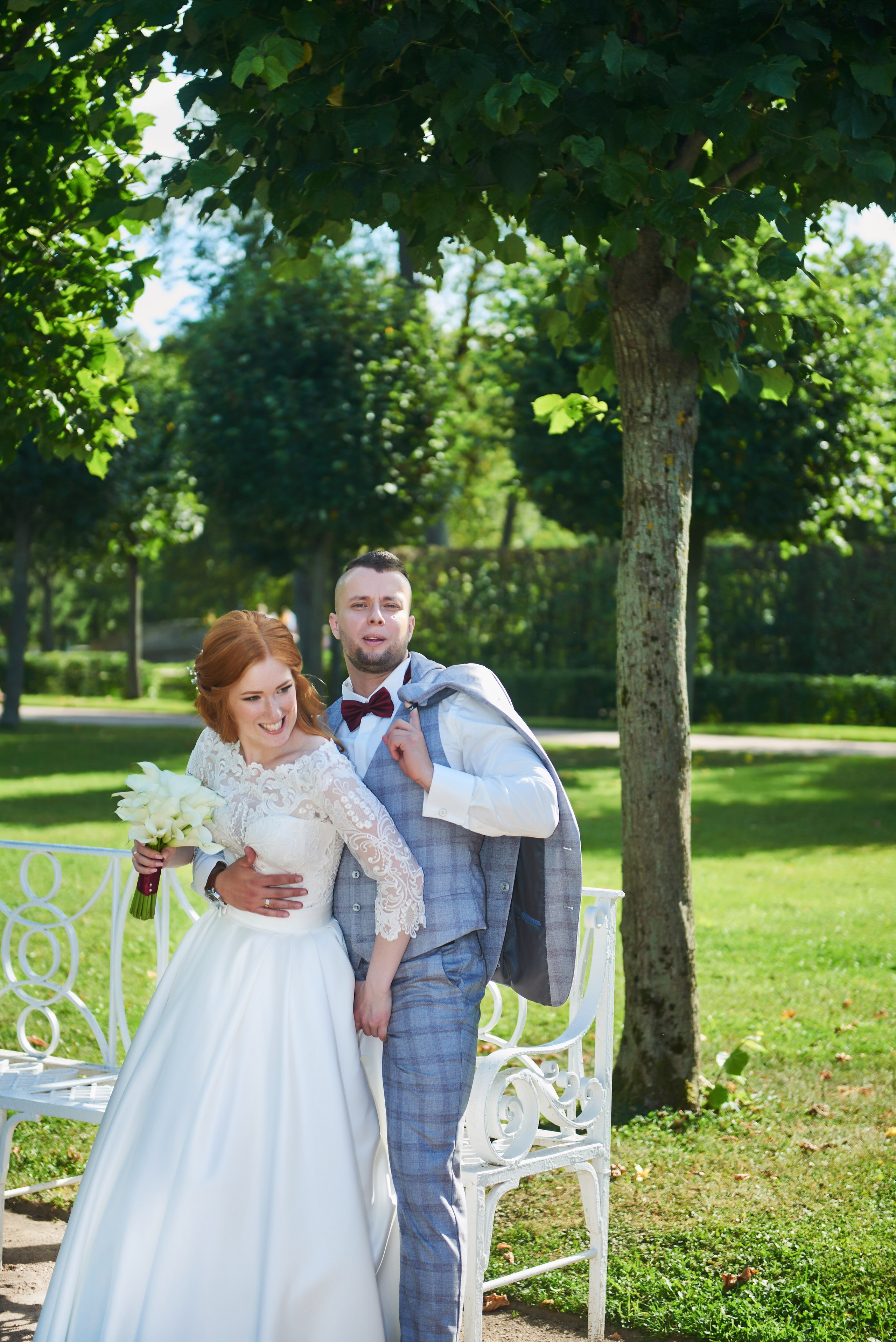 Красивейшая свадебная прогулка для проведения фотосессии своей свадьбы по Екатерининскому парку в Пушкине Наталии и Александра. Портретный, семейный и свадебный фотограф в Санкт-Петербурге и в Пушкине Ширяев Денис