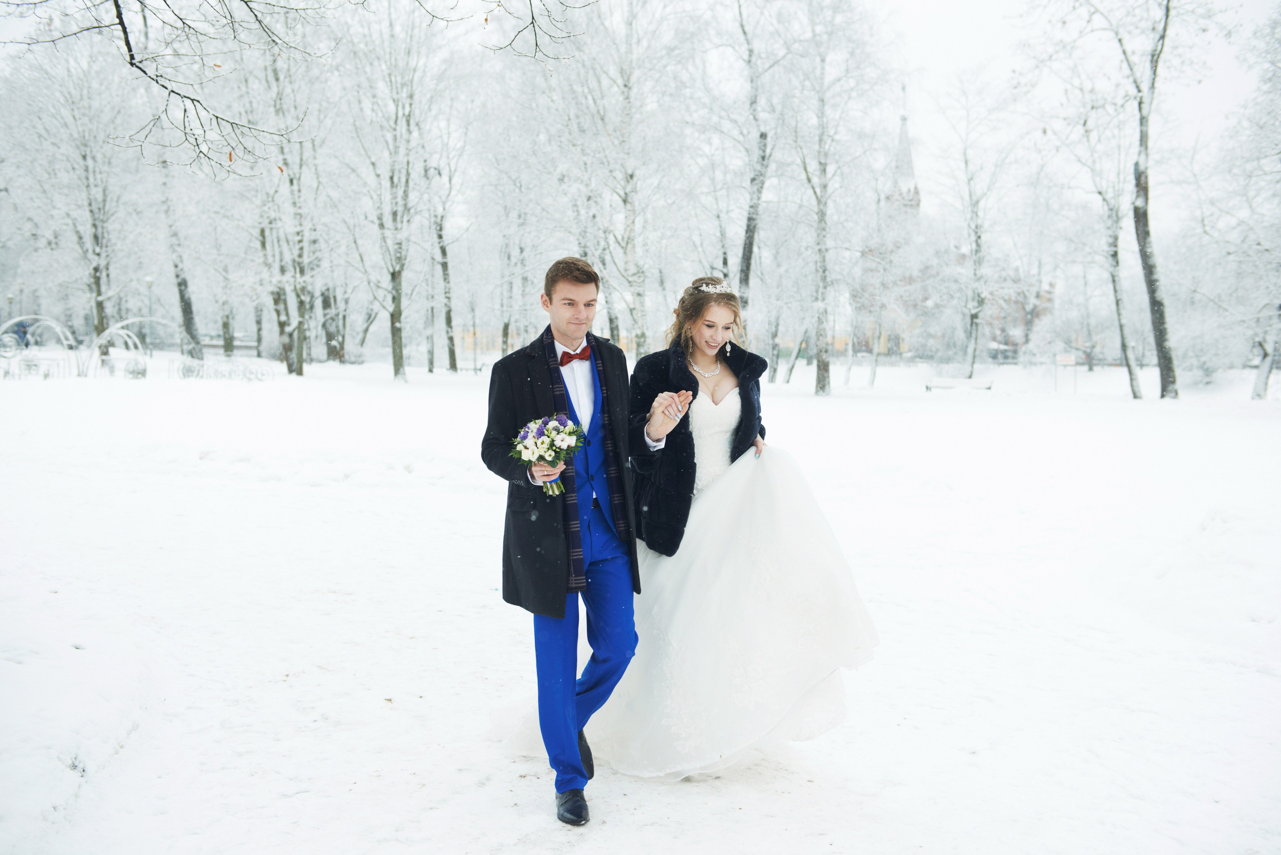 Надежда и Владислав (зимняя свадебная фотосессия в Пушкине в Екатерининском парке). Портретный, семейный и свадебный фотограф в Санкт-Петербурге и в Пушкине Ширяев Денис