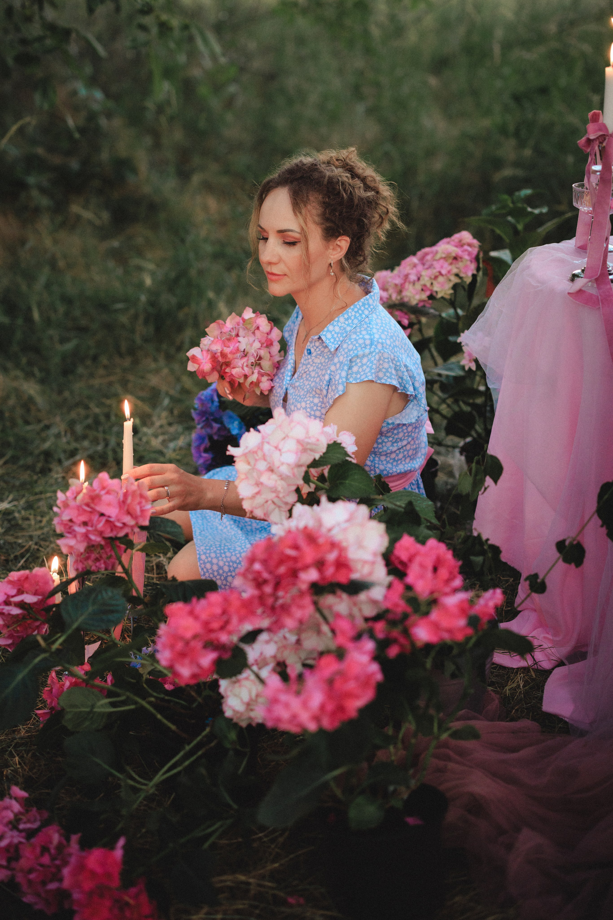 Цветочная фотосессия в лесу. Семейный и детский фотограф в Краснодаре Анна Трашкова