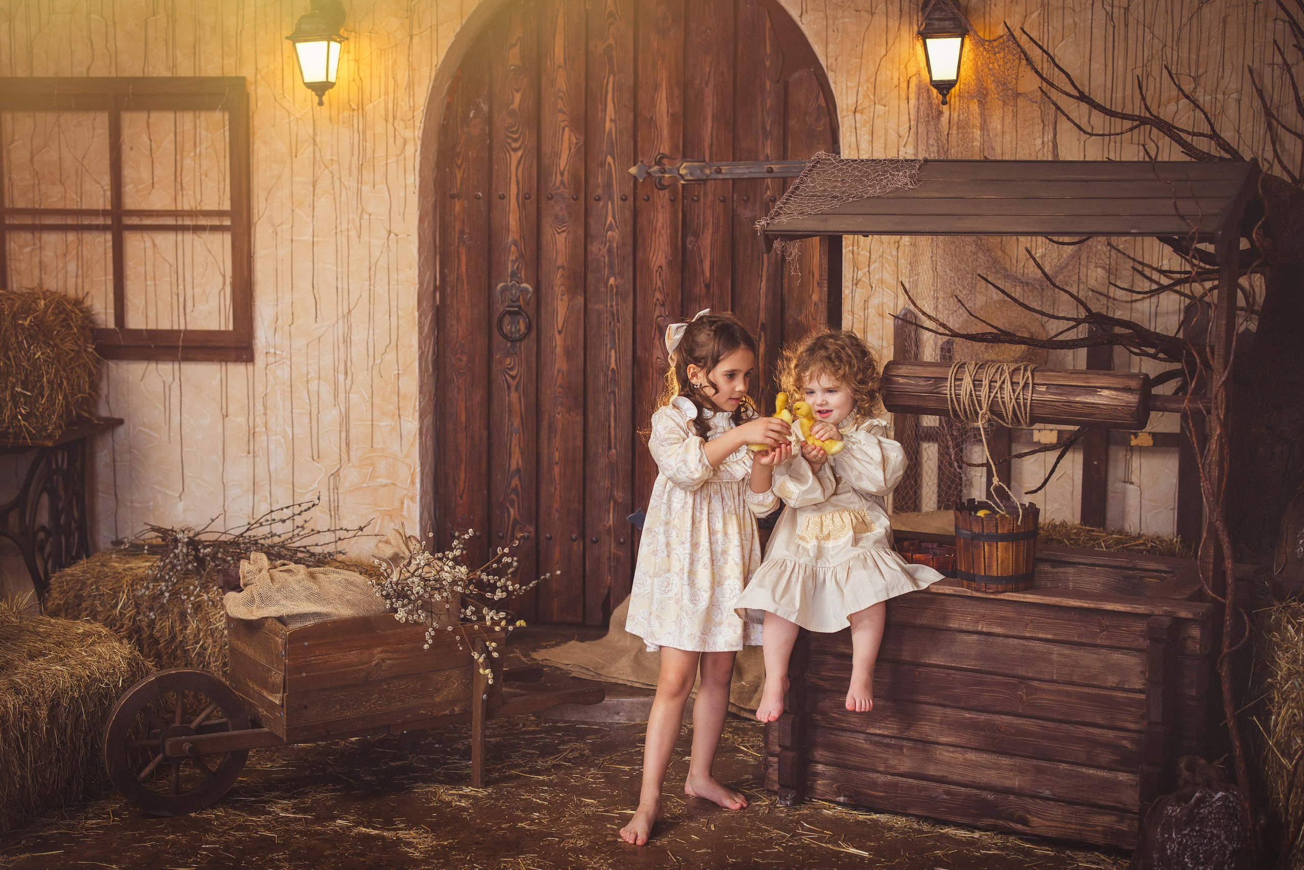 Пасхальный фотопроект с козочкой и утятами, в фотостудии «Эль» 2024 г. Семейный и детский фотограф в Краснодаре Анна Трашкова