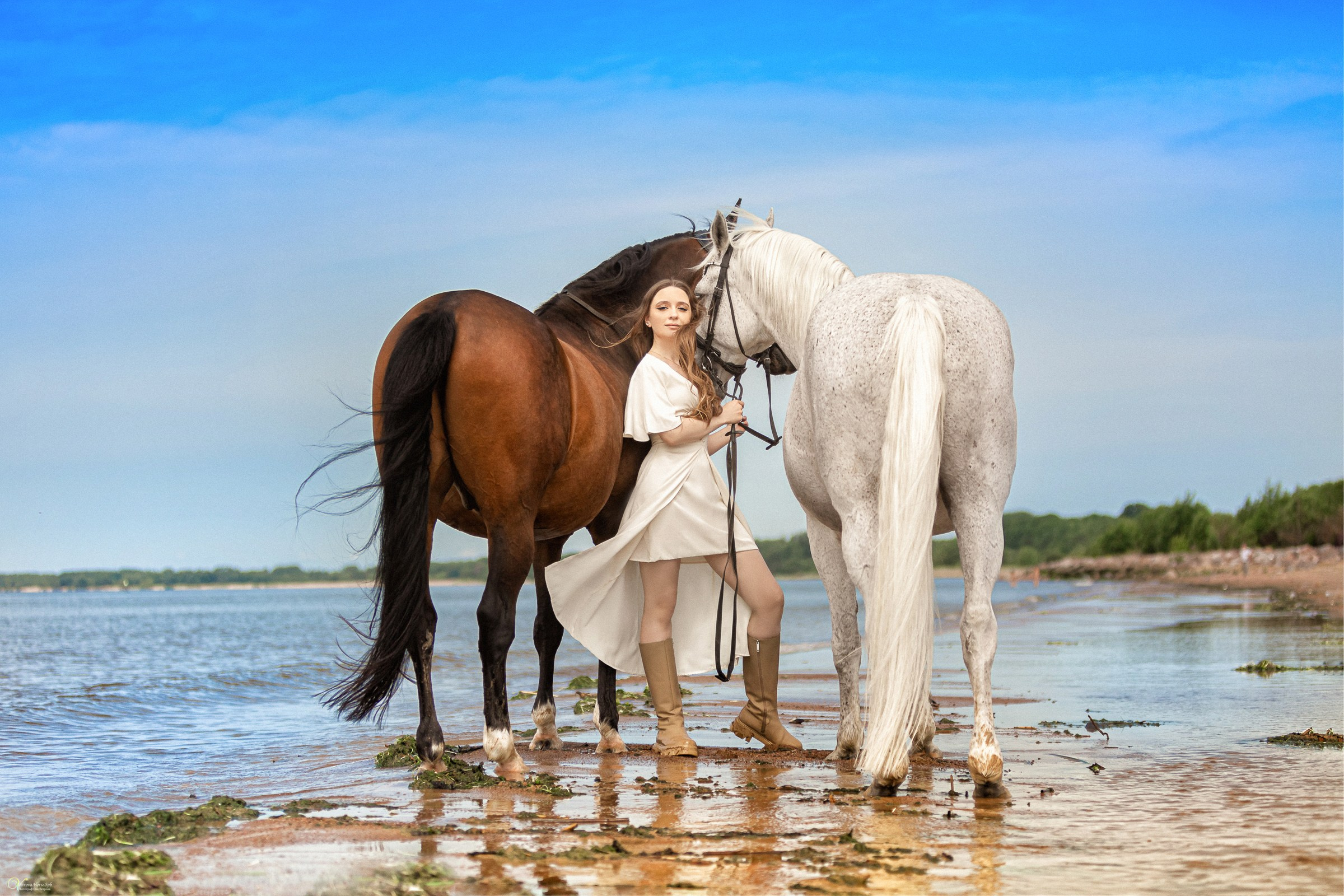 Фотосессии с лошадьми летом. Фотограф женский и мужской портрет Санкт-Петербург