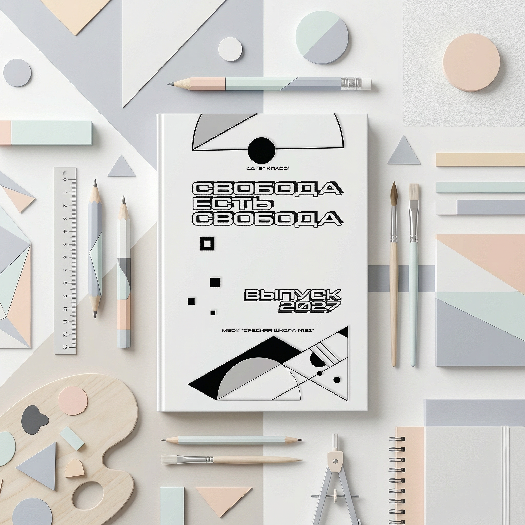 038 Geometric II. Дизайны, psd шаблоны школьных и выпускных альбомов и обложек