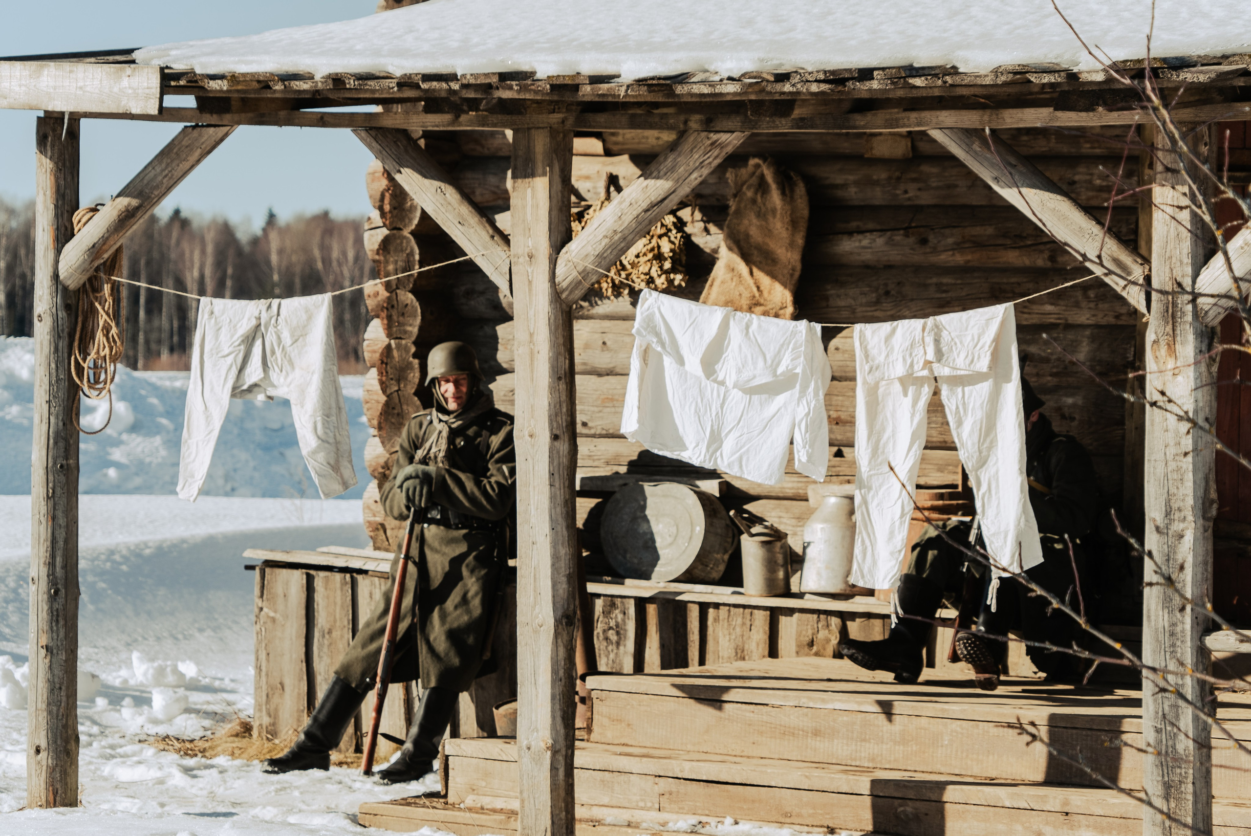 На съемках фильма «Июньская полынь». Мария Колесникова