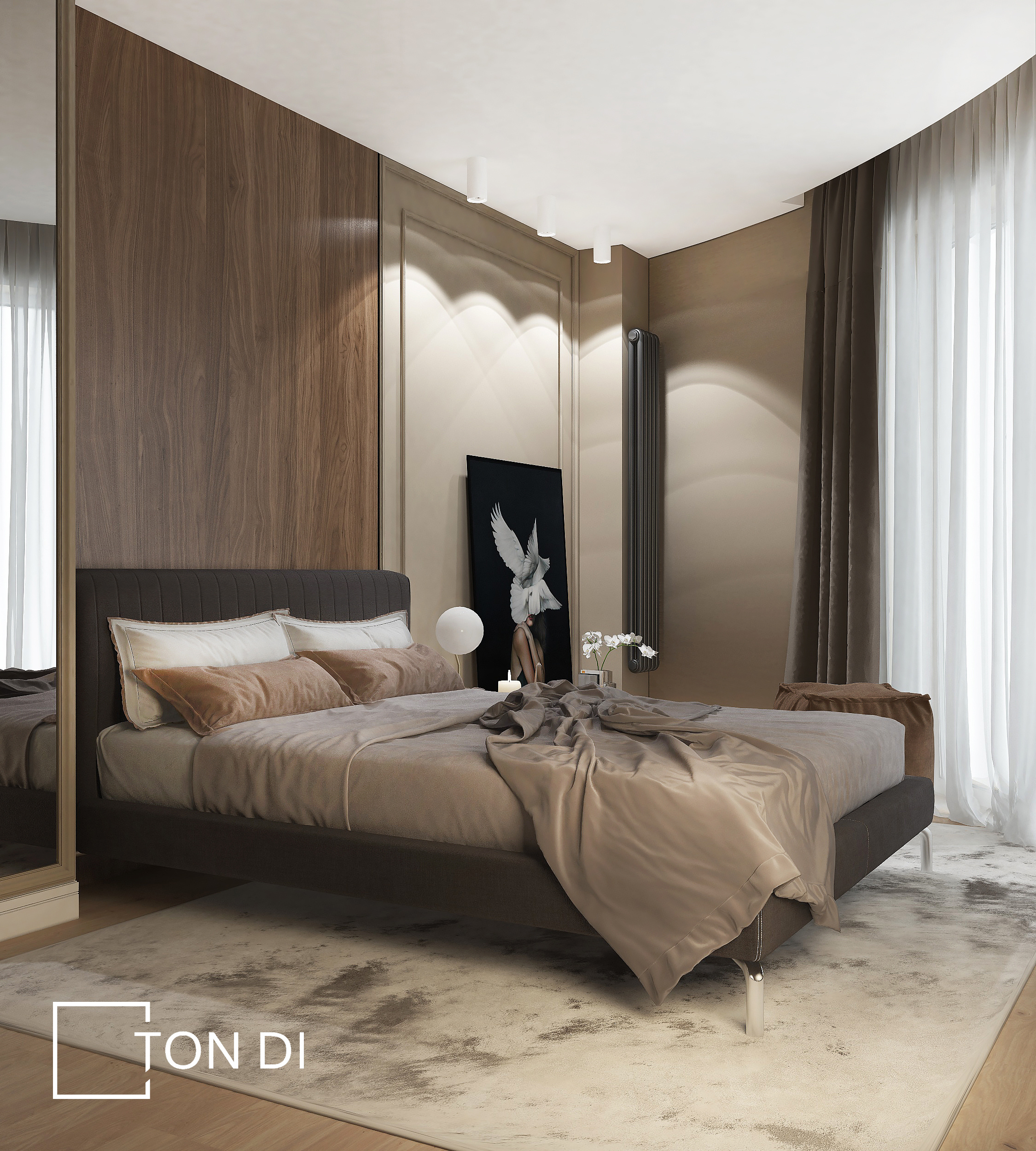 Спальня для молодой пары г. Краснодар. Дизайнер интерьера квартир и частных домов