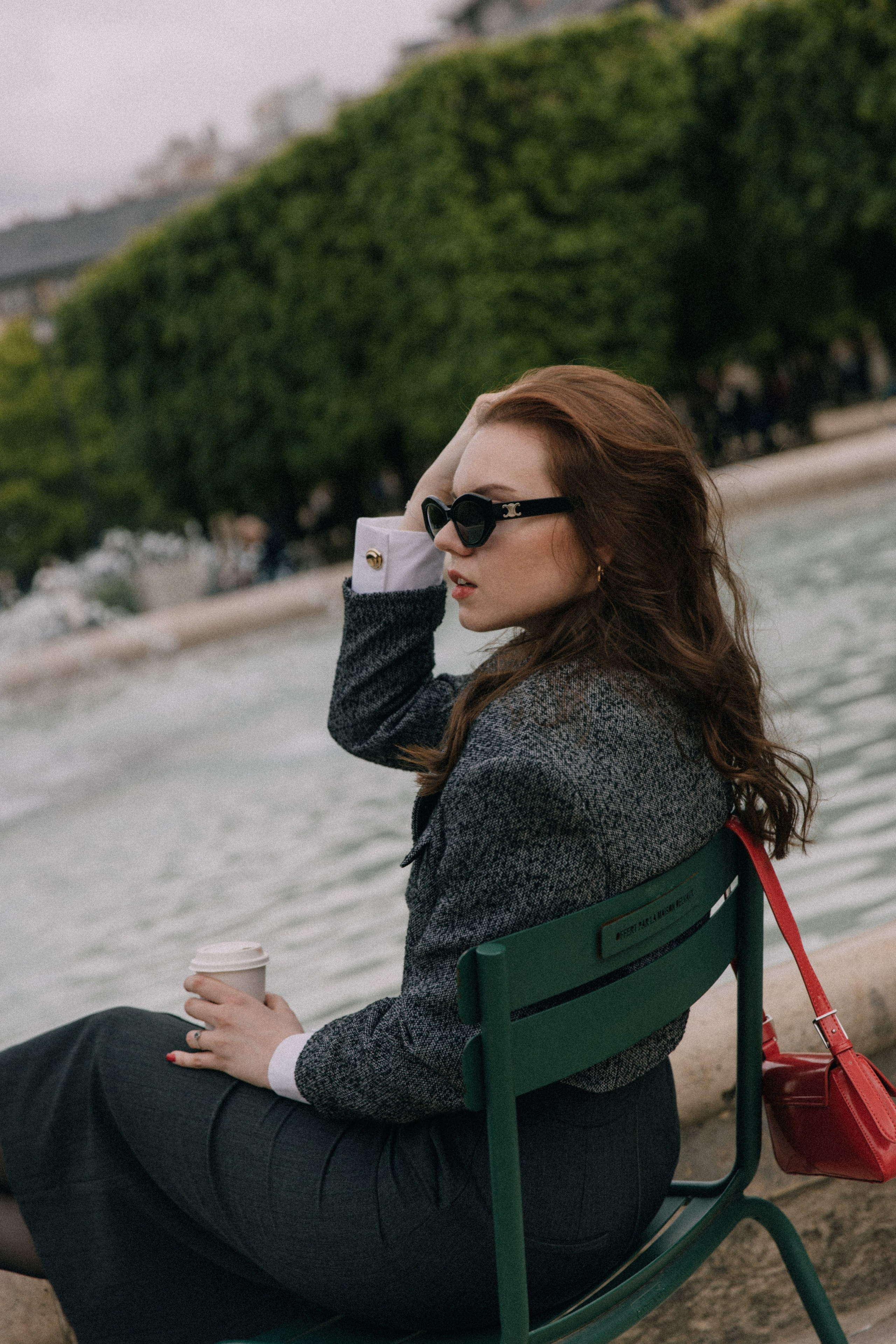 On the summer terrace. Photographer in Paris