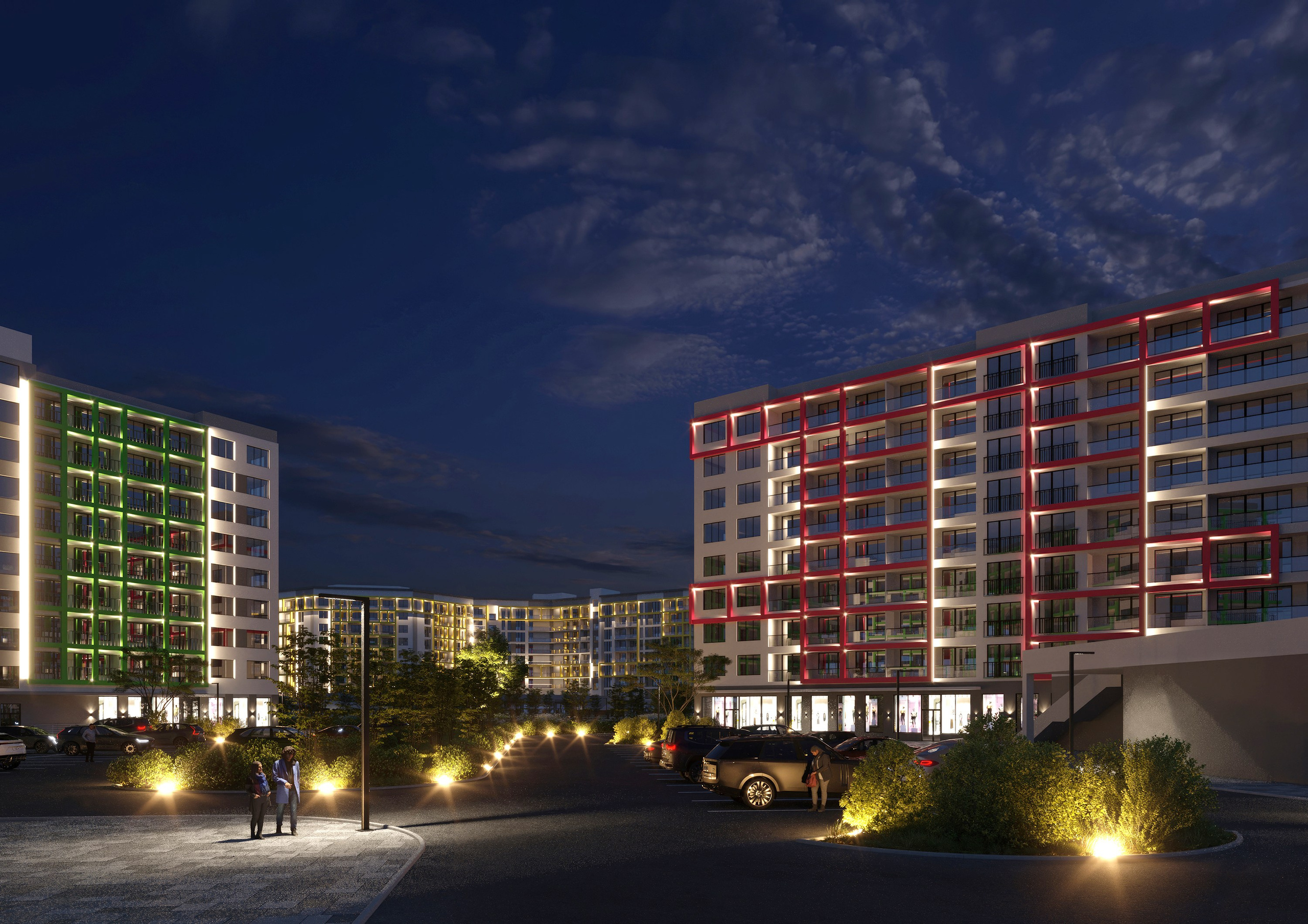 Жилой квартал — 3D-визуализация архитектуры и благоустройства. 3Д Визуализация Интерьера и Архитектуры