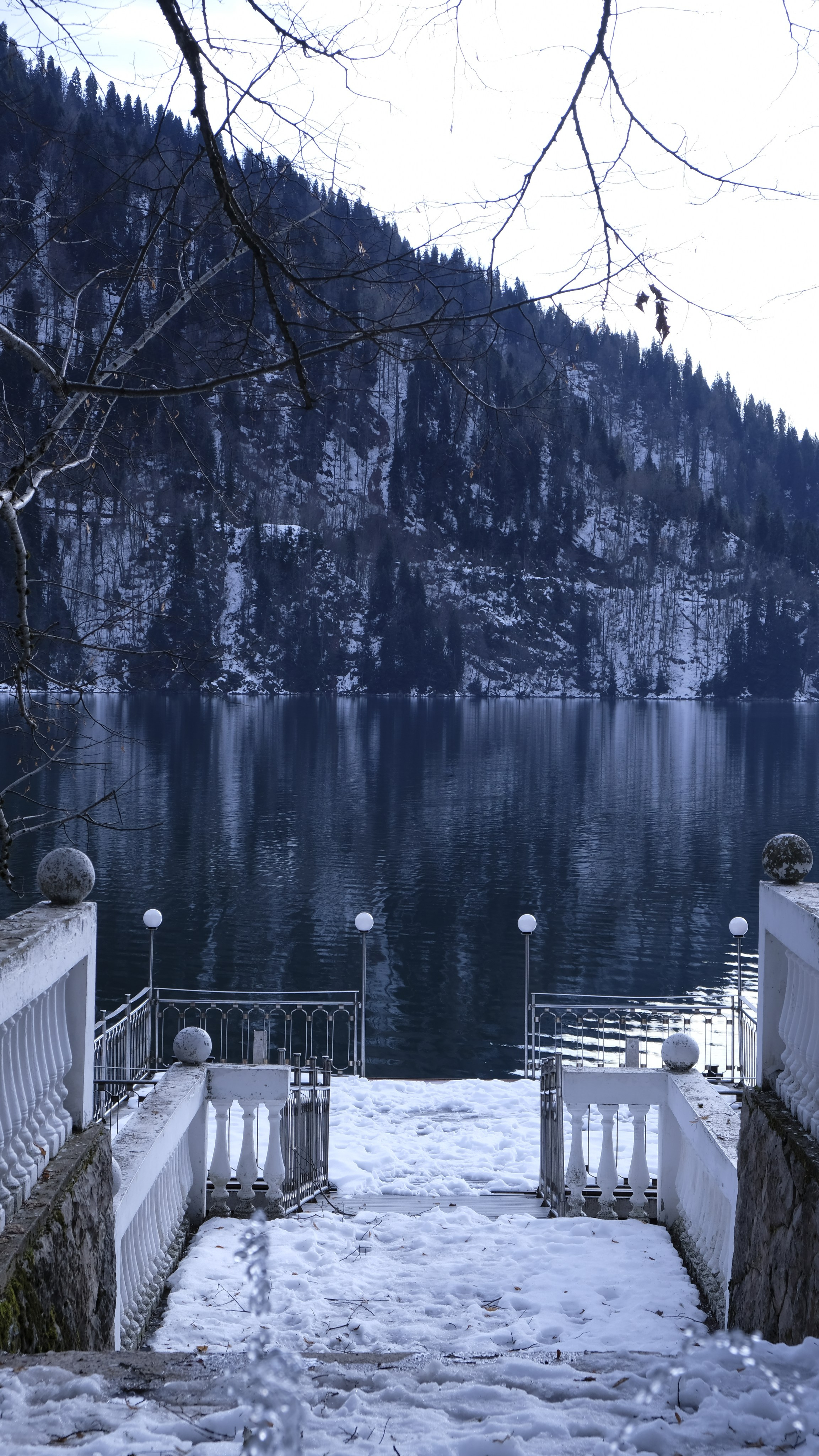 Сталинская дача на Рице зимой. Главная