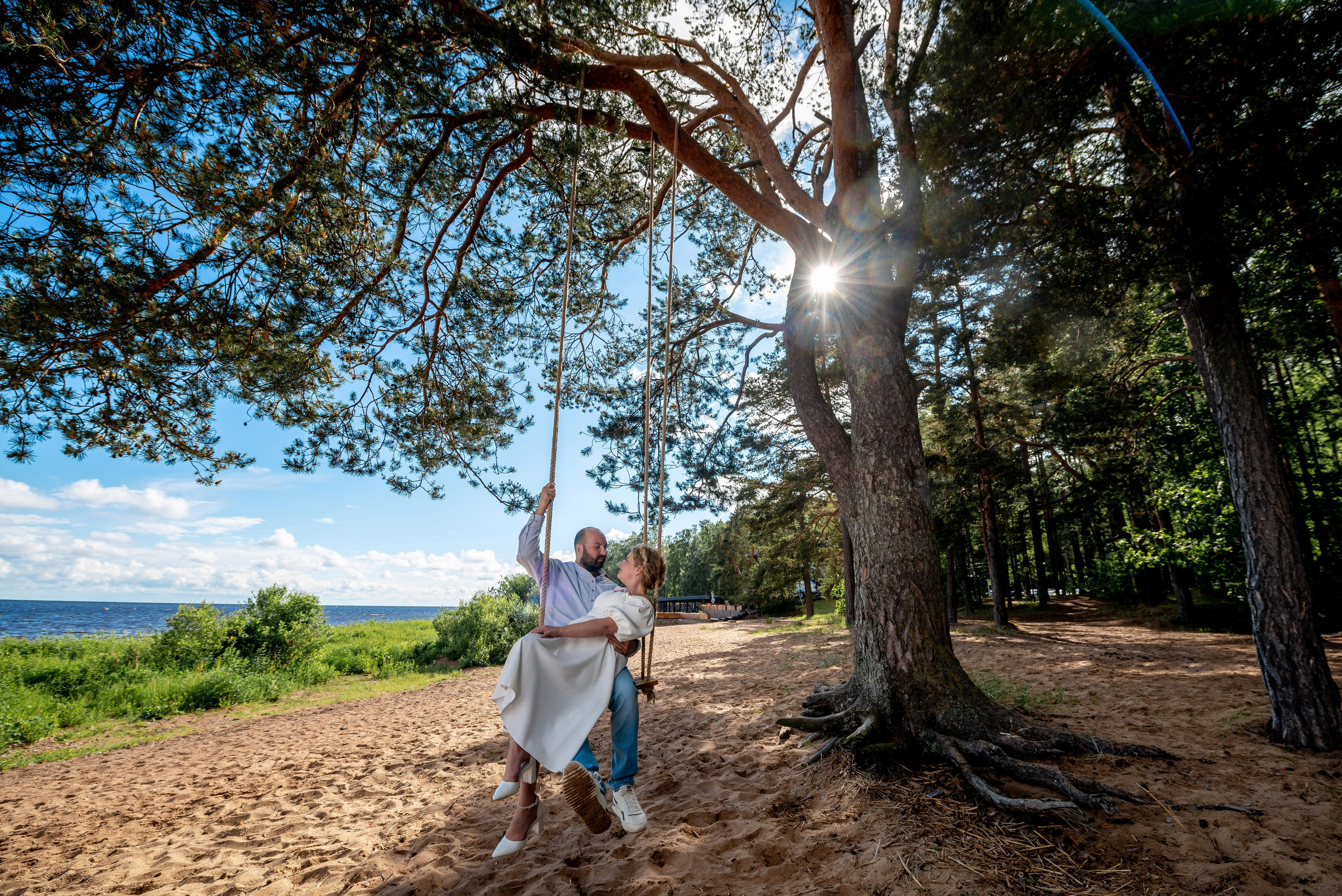 Станислав и Анастасия (нестандартная свадебная фотосессия в лесу и на Финском заливе). Портретный, семейный и свадебный фотограф в Санкт-Петербурге и в Пушкине Ширяев Денис