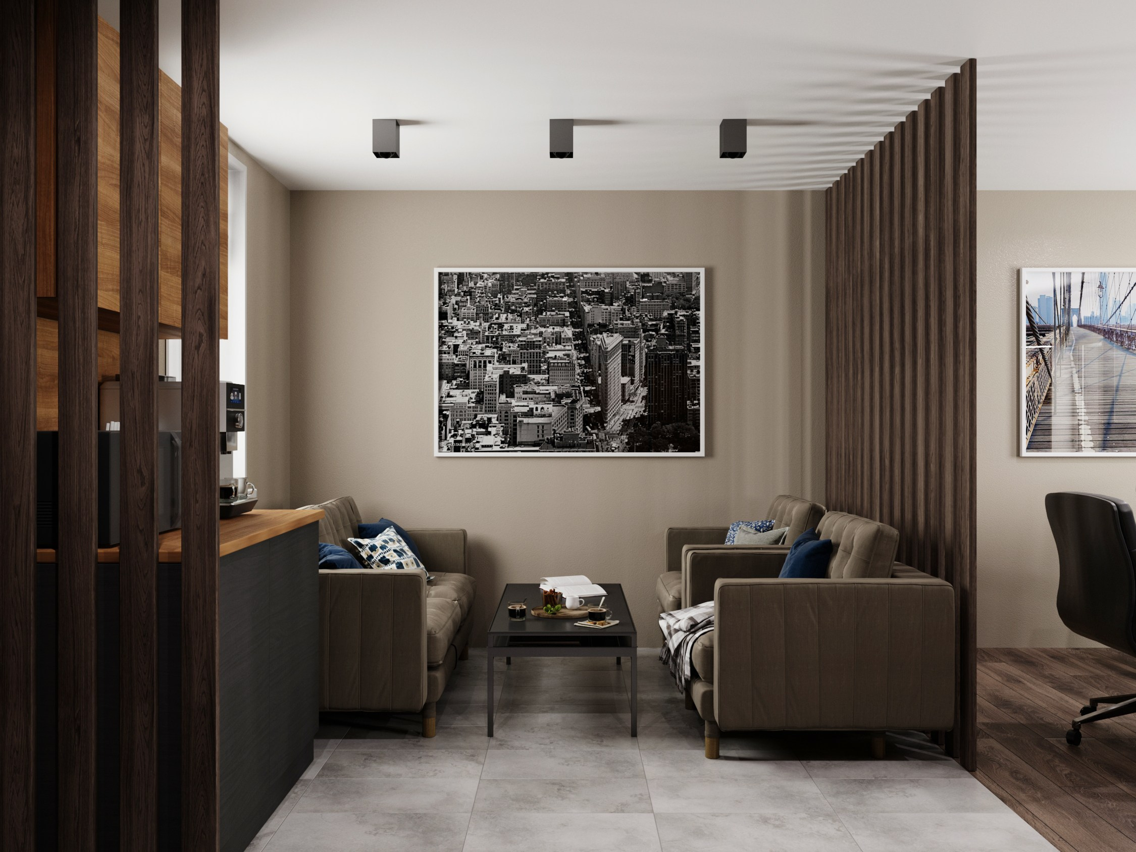 Визуализация офиса 29 m². Заказать 3d визуализацию интерьеров — Дарья Веденёва