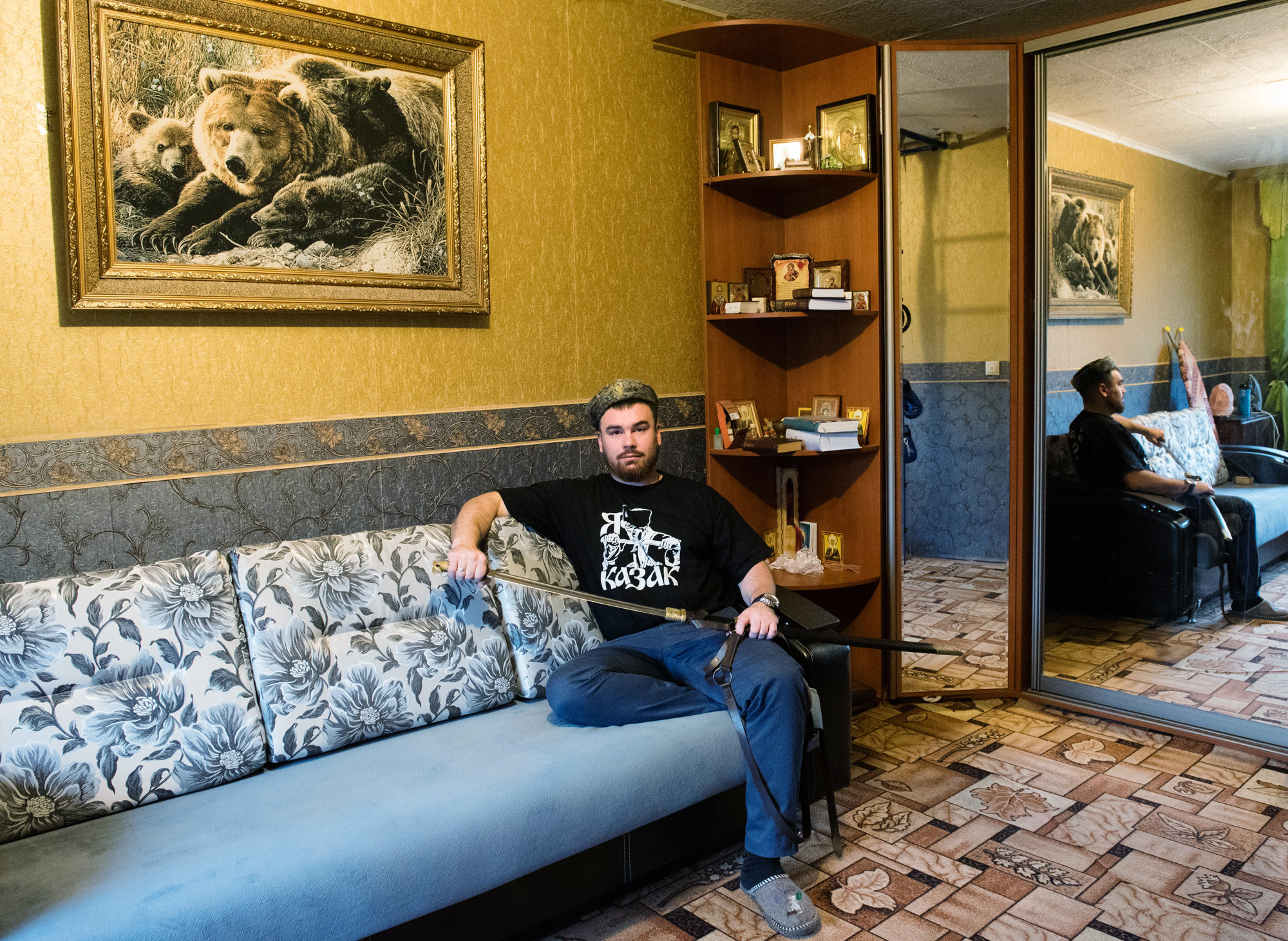 Ivan, 33 years, cossack. (Cossacks a group of people who became known as members of democratic, self-governing, semi-military communities. Cossacks traditionally belong to orthodox belief) "The faith for me is God, Love and the Way"