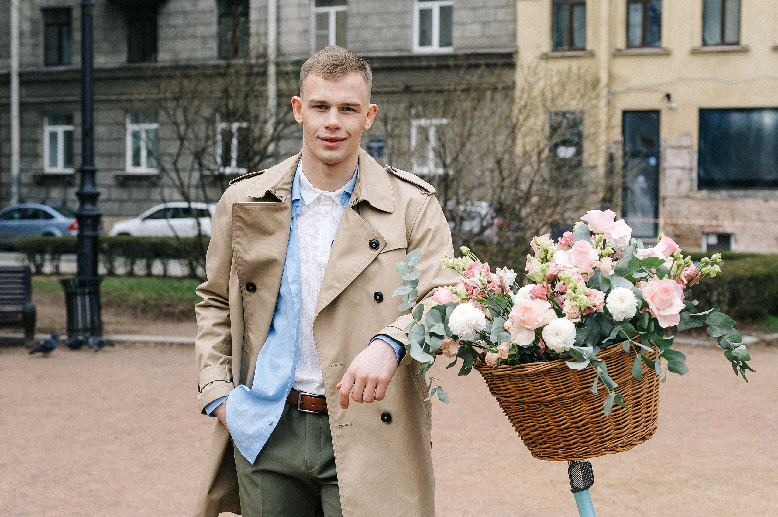 Фотосессия лавстори с ретро велосипедом Москва. Портретный фотограф Москва Светлана Кашура