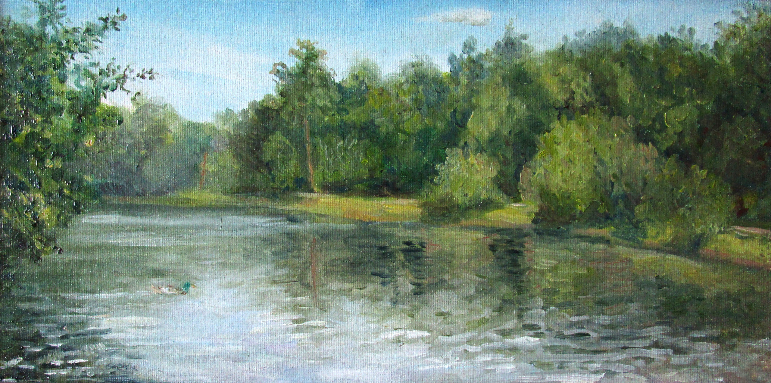 Пруд в Подмосковье; холст / масло, 2017