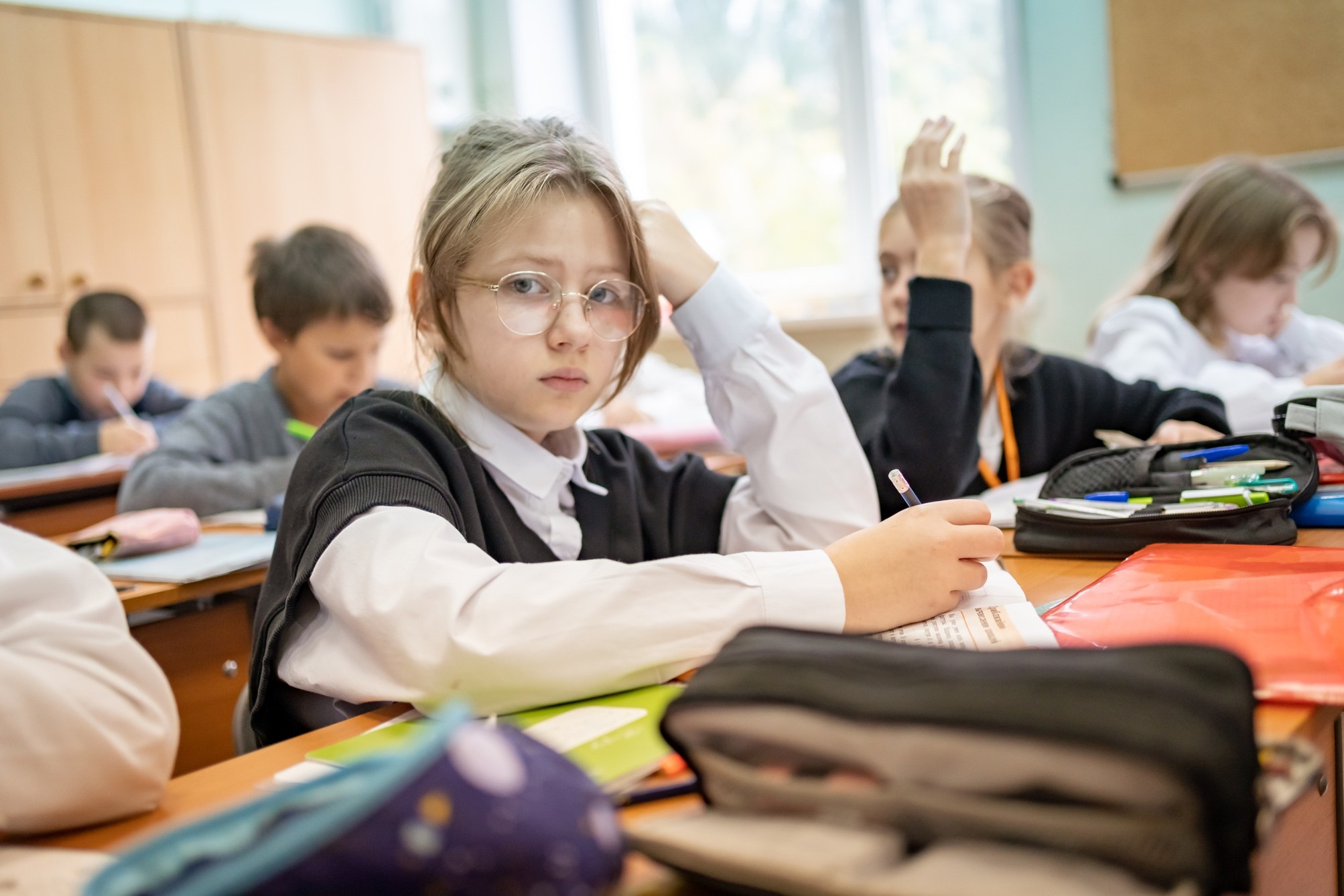 Выпускники начальной школы. Семейный фотограф Варвара Сорока в городе Москве