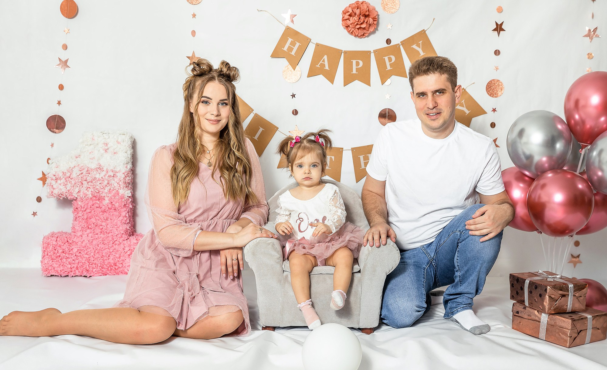 День рождения в розовом цвете. Детский семейный фотограф в г. Находка Ольга Коваленко, фотостудия Memories