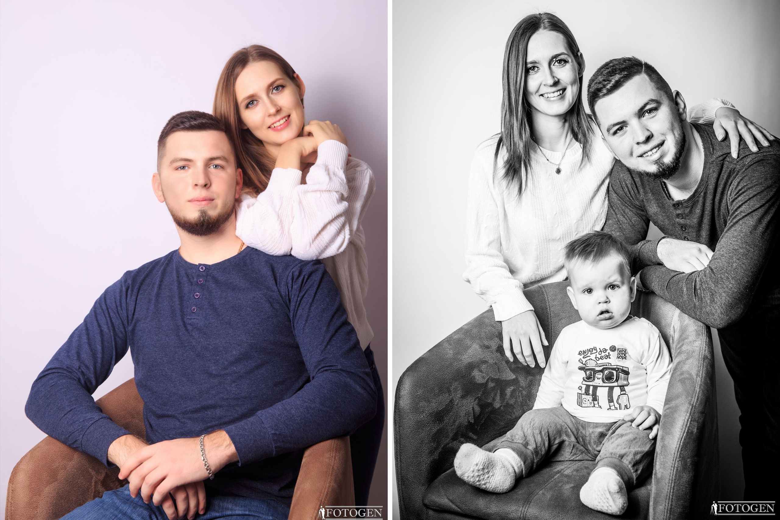Семейная фотосессия: мама, папа и малыш | Портфолио Fotogen. Интерьерная фотостудия FOTOGEN г. Краснодар