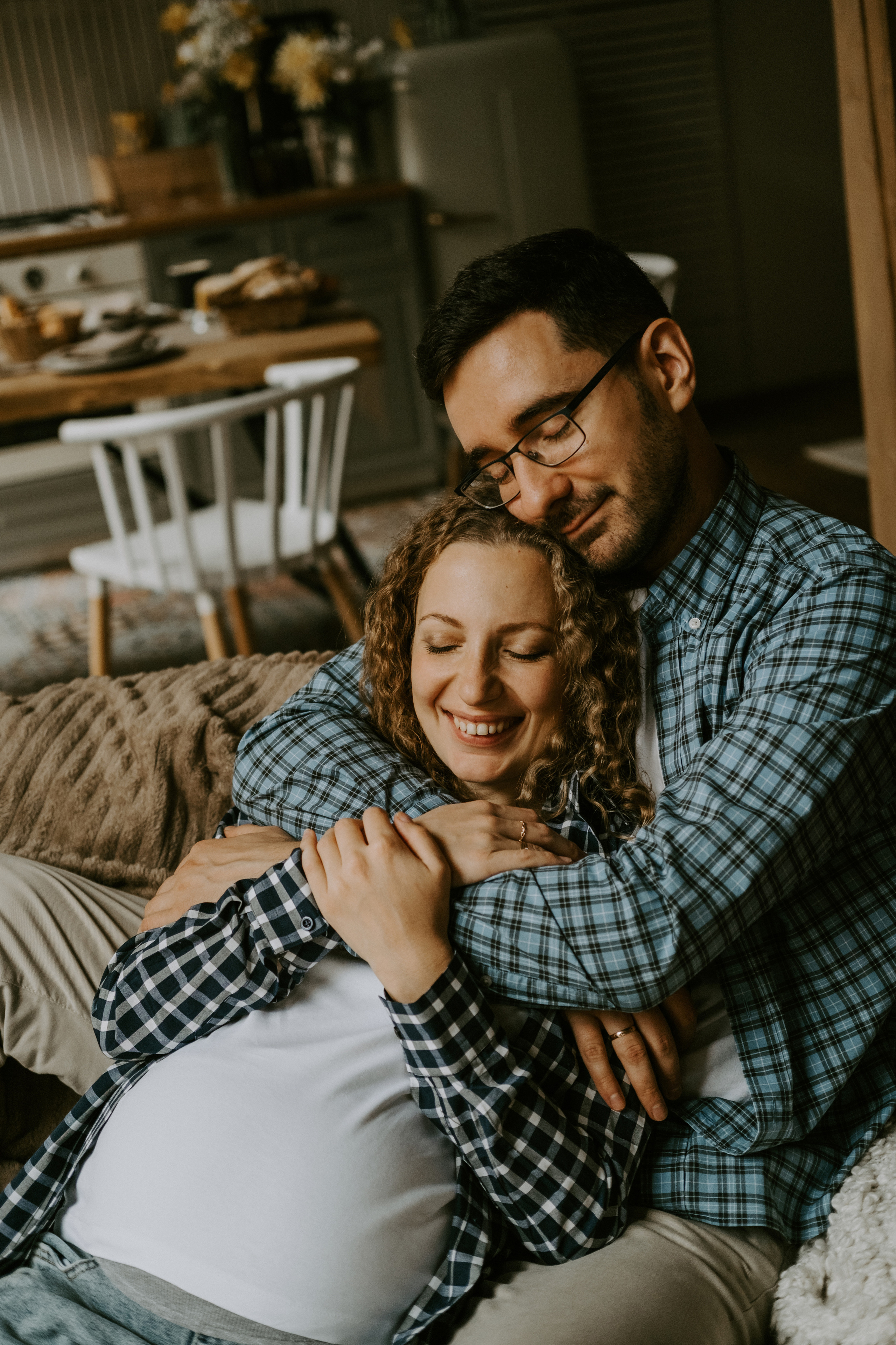 Фотосессия беременности в студии в стиле лайфстайл. Семейный фотограф в Москве Кристина Маркос