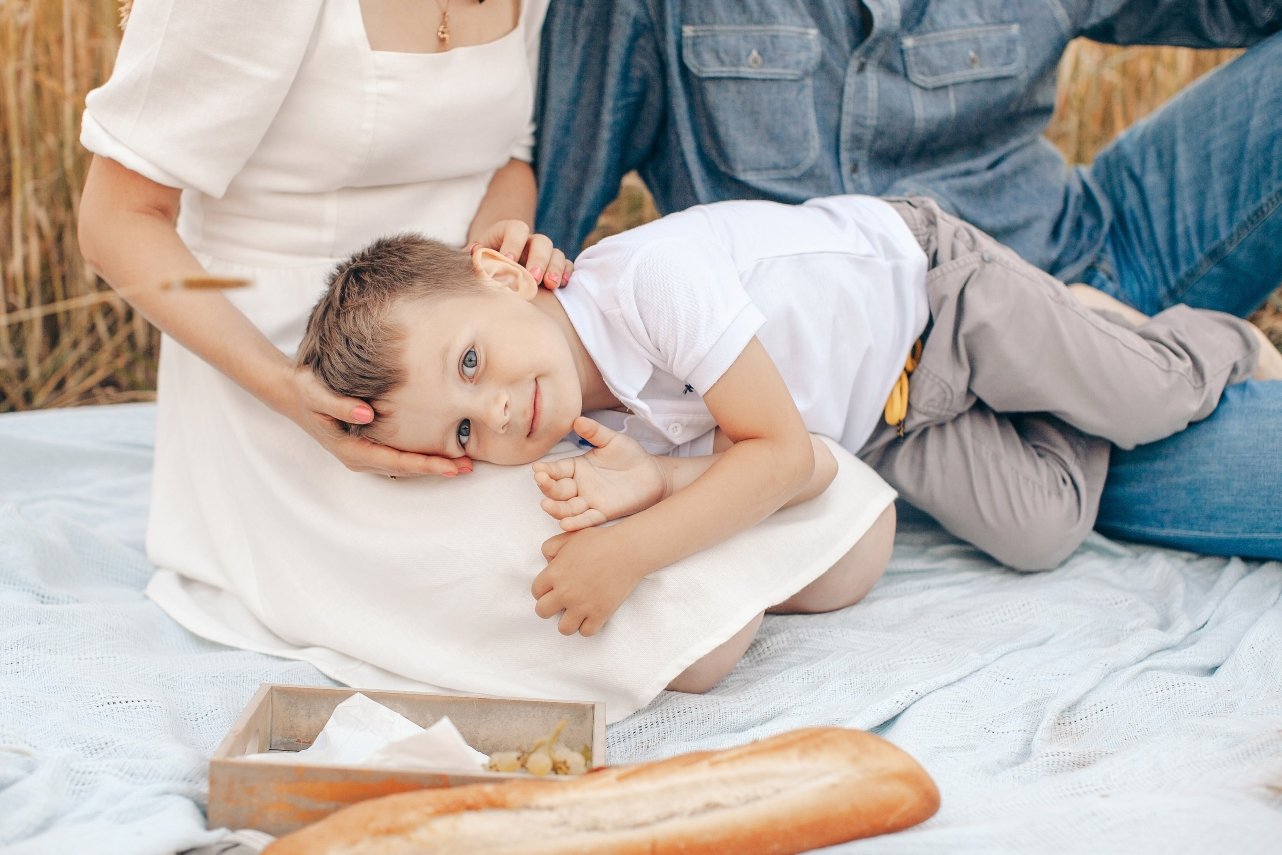 Семейная фотосессия в поле на закате. Фотограф Ольга Ефремова