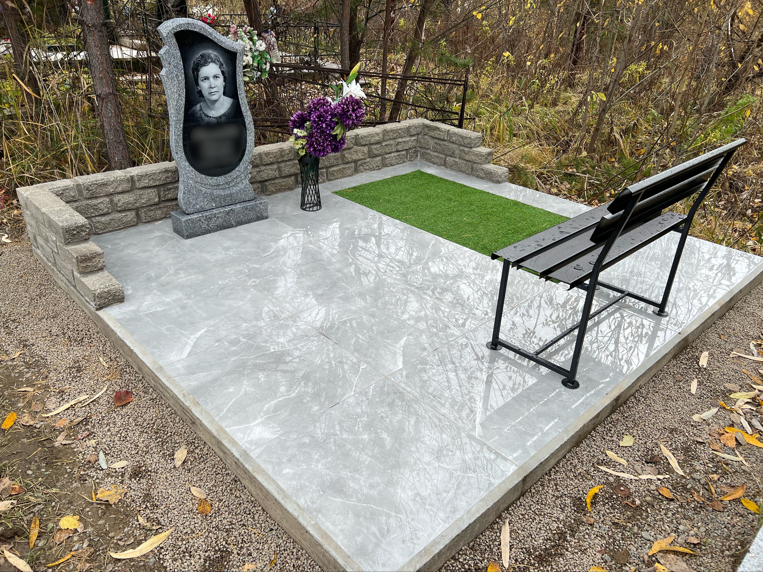 Благоустройство (наши работы). ГРАНИТ26 Ритуальные услуги Железногорск. Благоустройство могил, продажа памятников