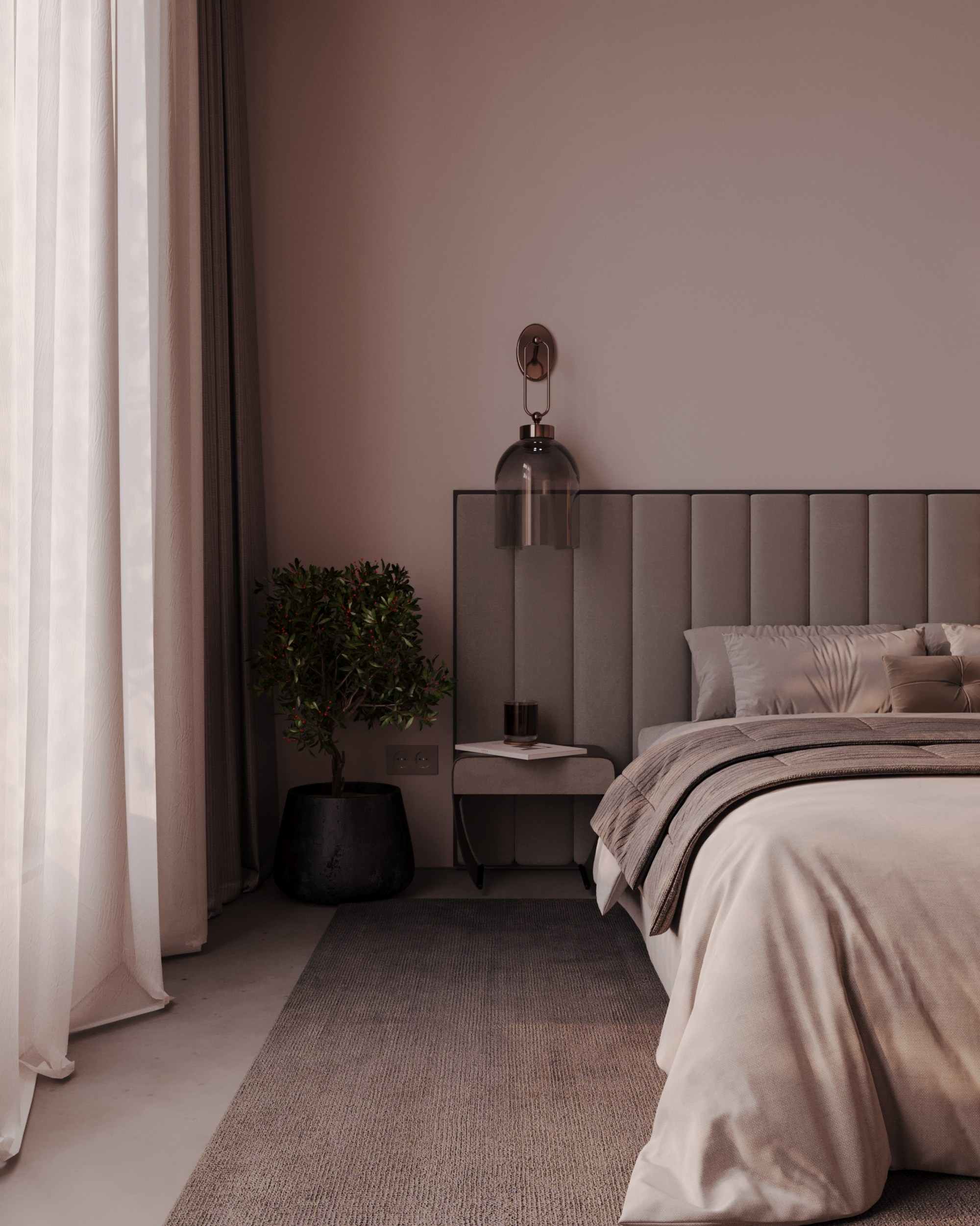 Master bedroom. 3D Визуализация интерьеров жилых и коммерческих помещений