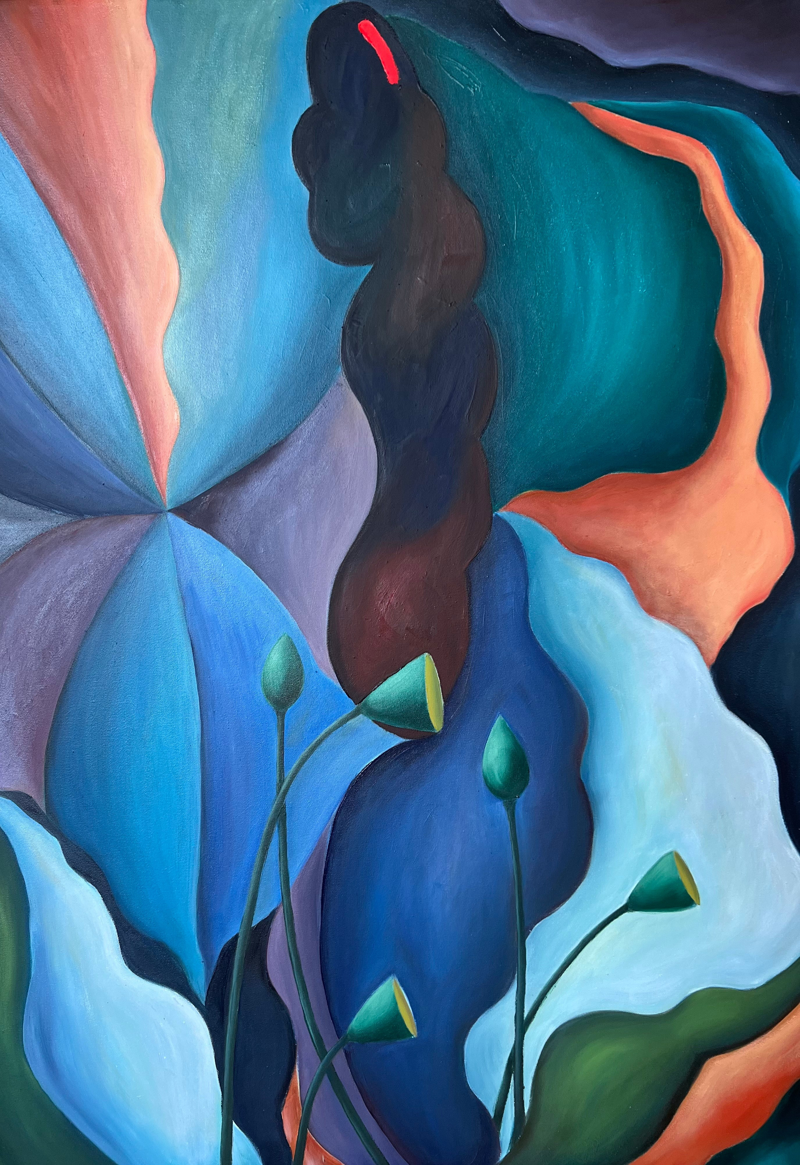 Water Lillies 9. Oil on linen. 107x76 cm 2023