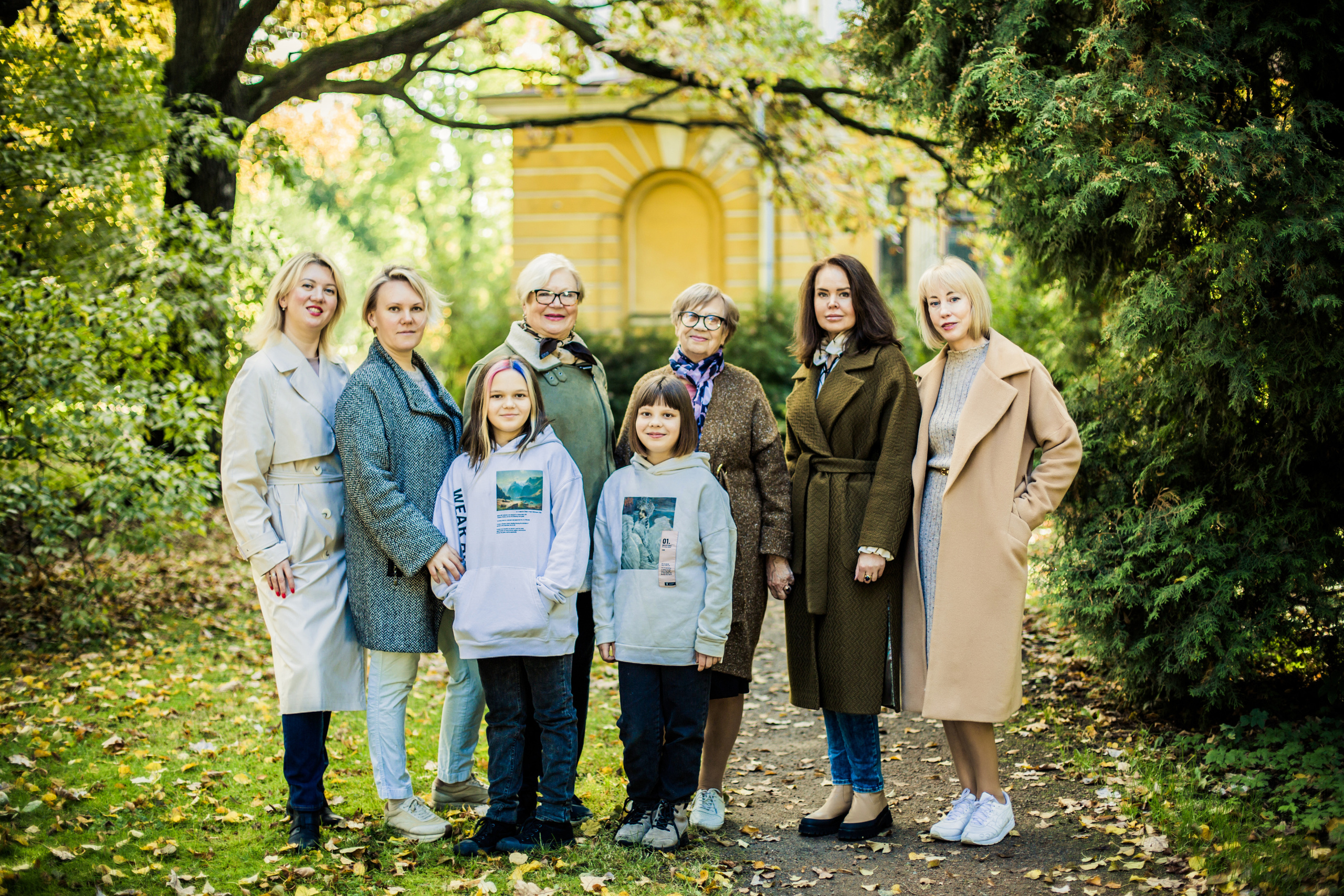 Фотосессия большой семьи в студии Studio 212 и Ботаническом саду. Детский, свадебный и семейный фотограф Юлия Курбатова, Санкт-Петербург