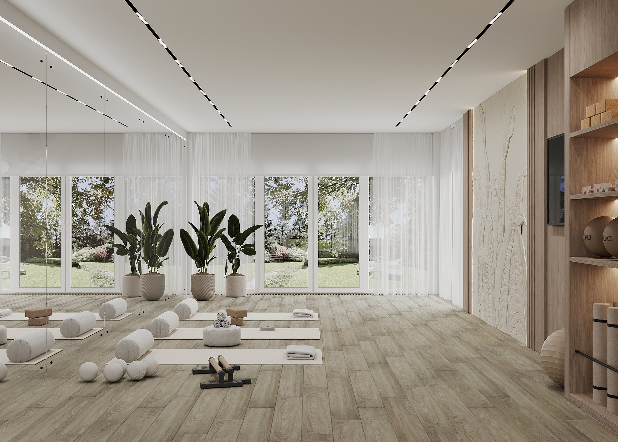 ЗАЛ ДЛЯ ЙОГИ. Irina Balykina — Interior 3D Visualisation