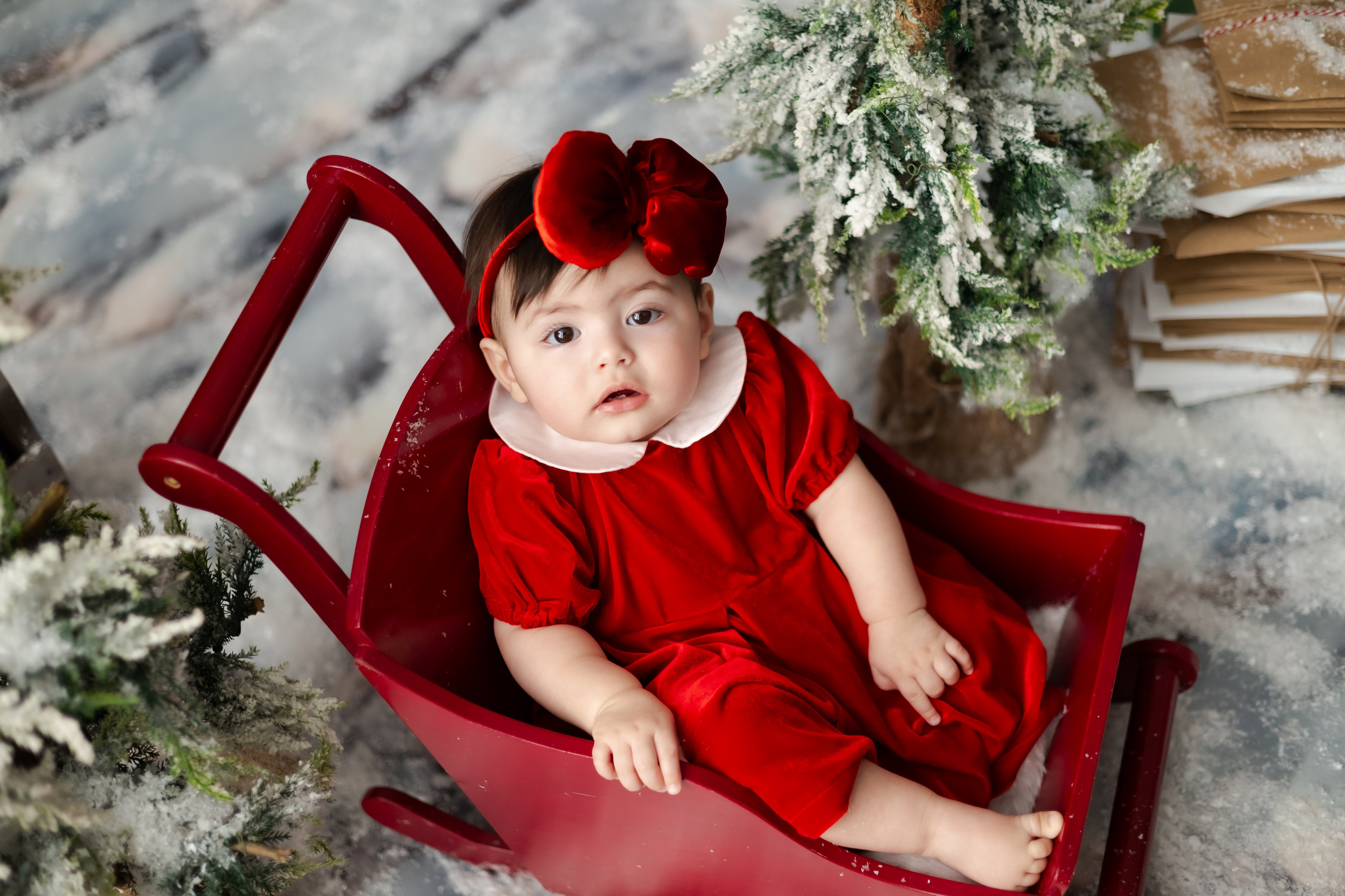 Платье красное с бантом Размер 6-12 месяцев