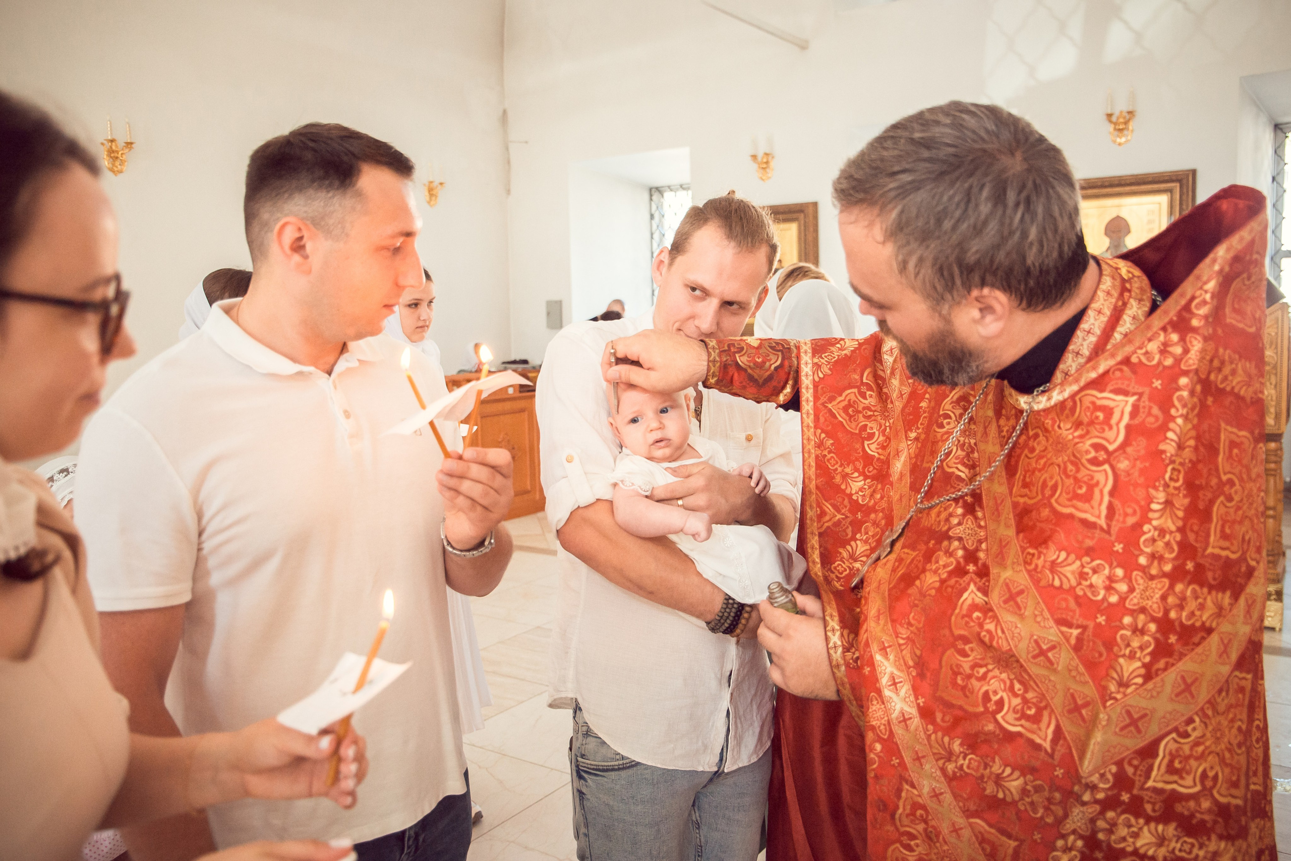 Крещение Ильи в Храме Святых Бессребреников и чудотворцев Космы и Дамиана в Калуге