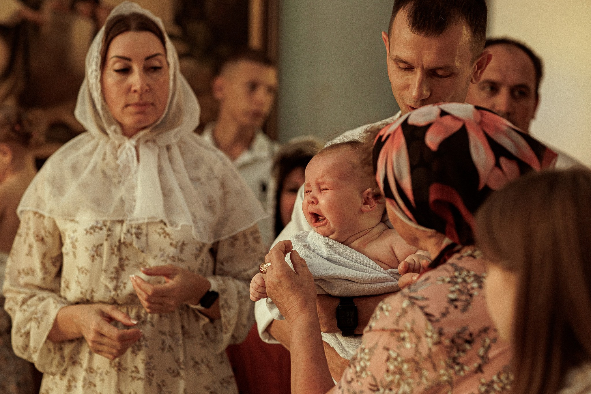 Таинство крещения Аглаи. Храм в п.Ахтырском. Детский семейный фотограф в Абинске