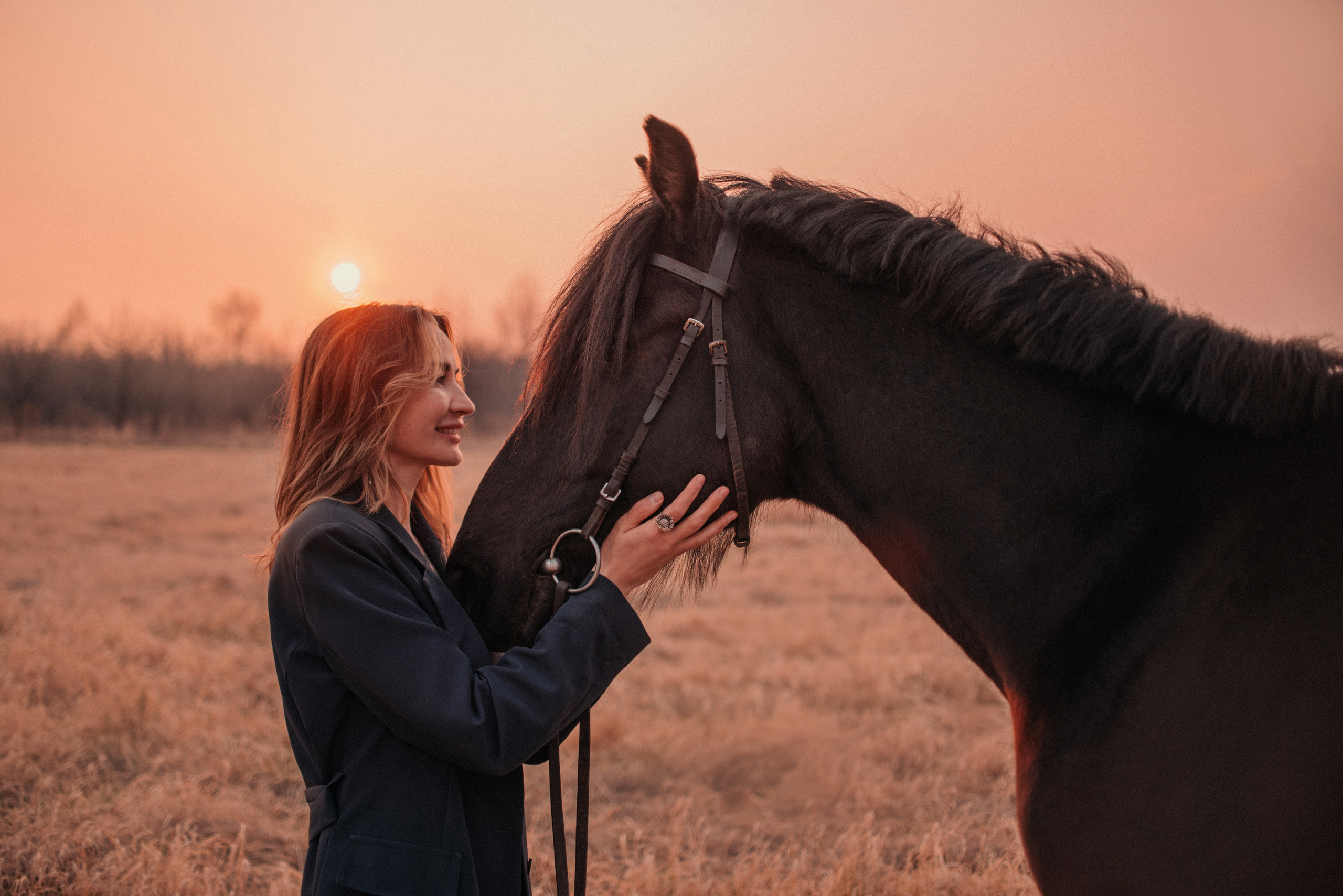 Конное: Ворон и Настя в поле. Портфолио
