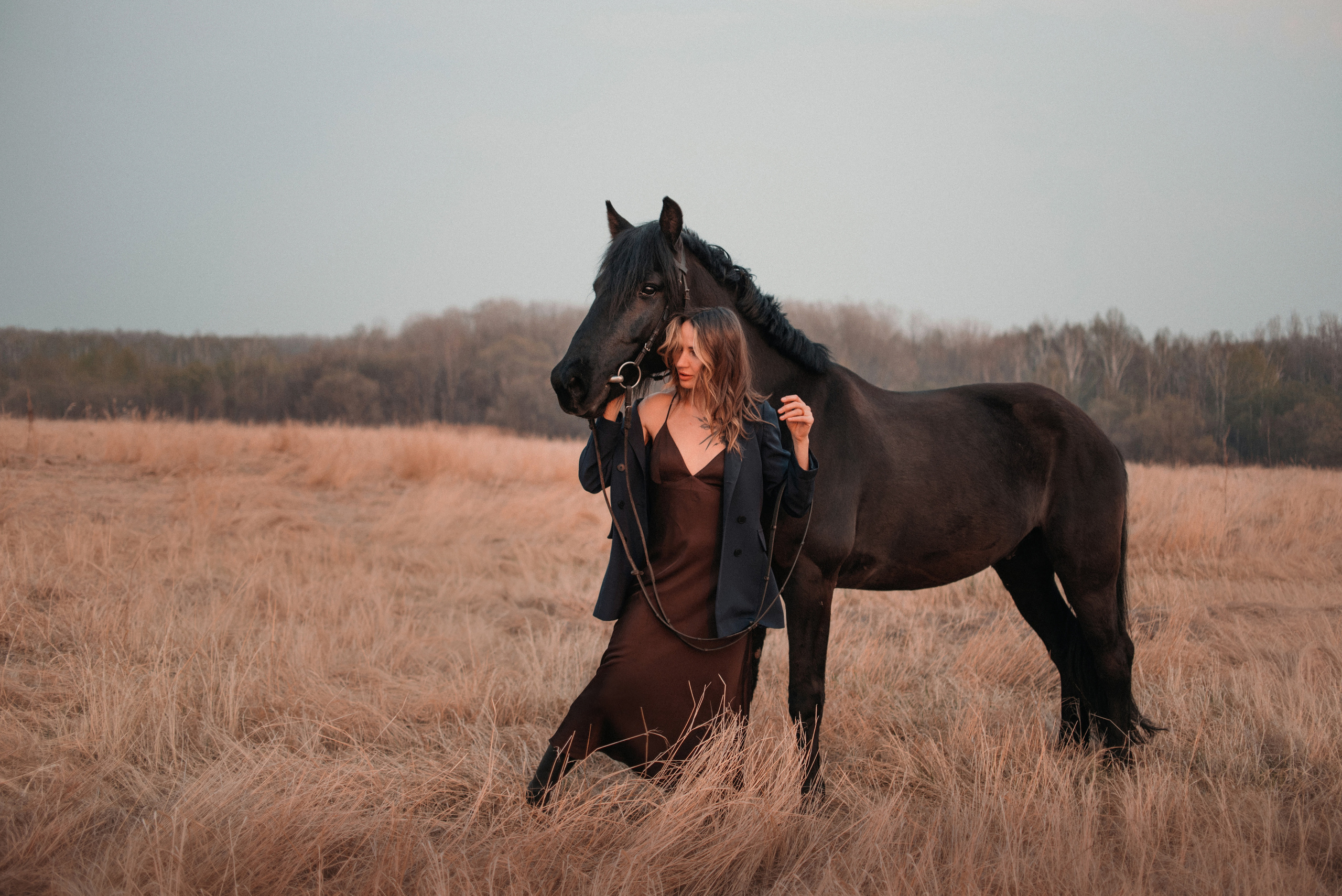 Конное: Ворон и Настя в поле. Портфолио