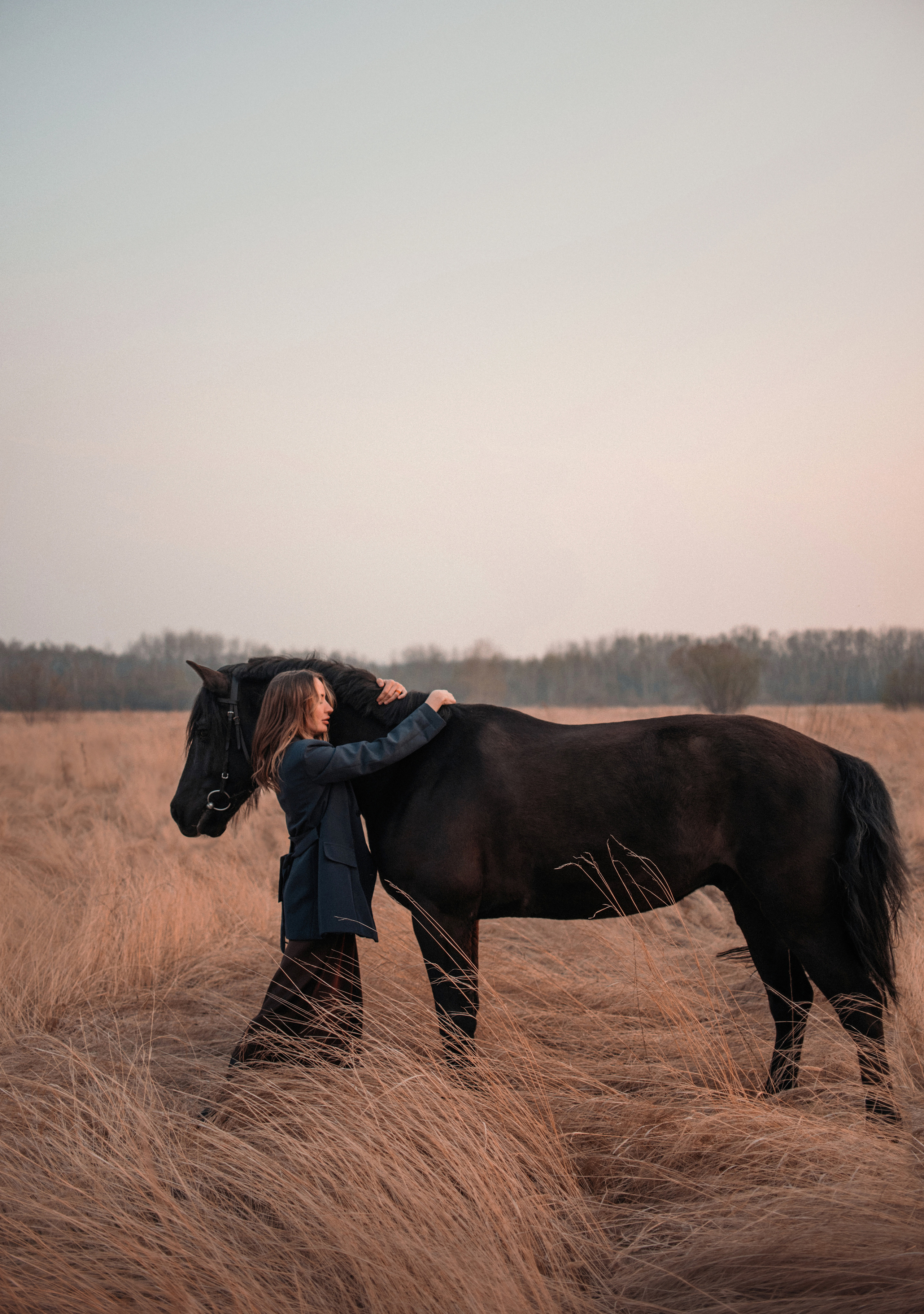 Конное: Ворон и Настя в поле. Портфолио