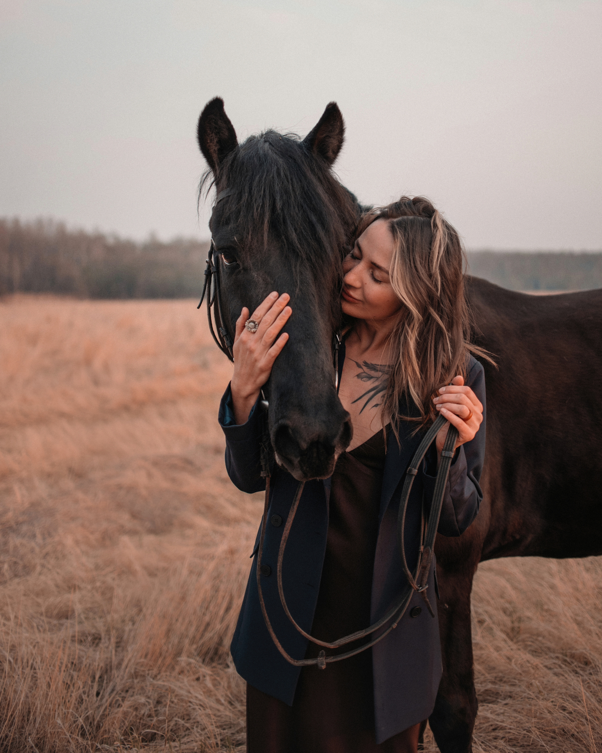 Конное: Ворон и Настя в поле. Портфолио