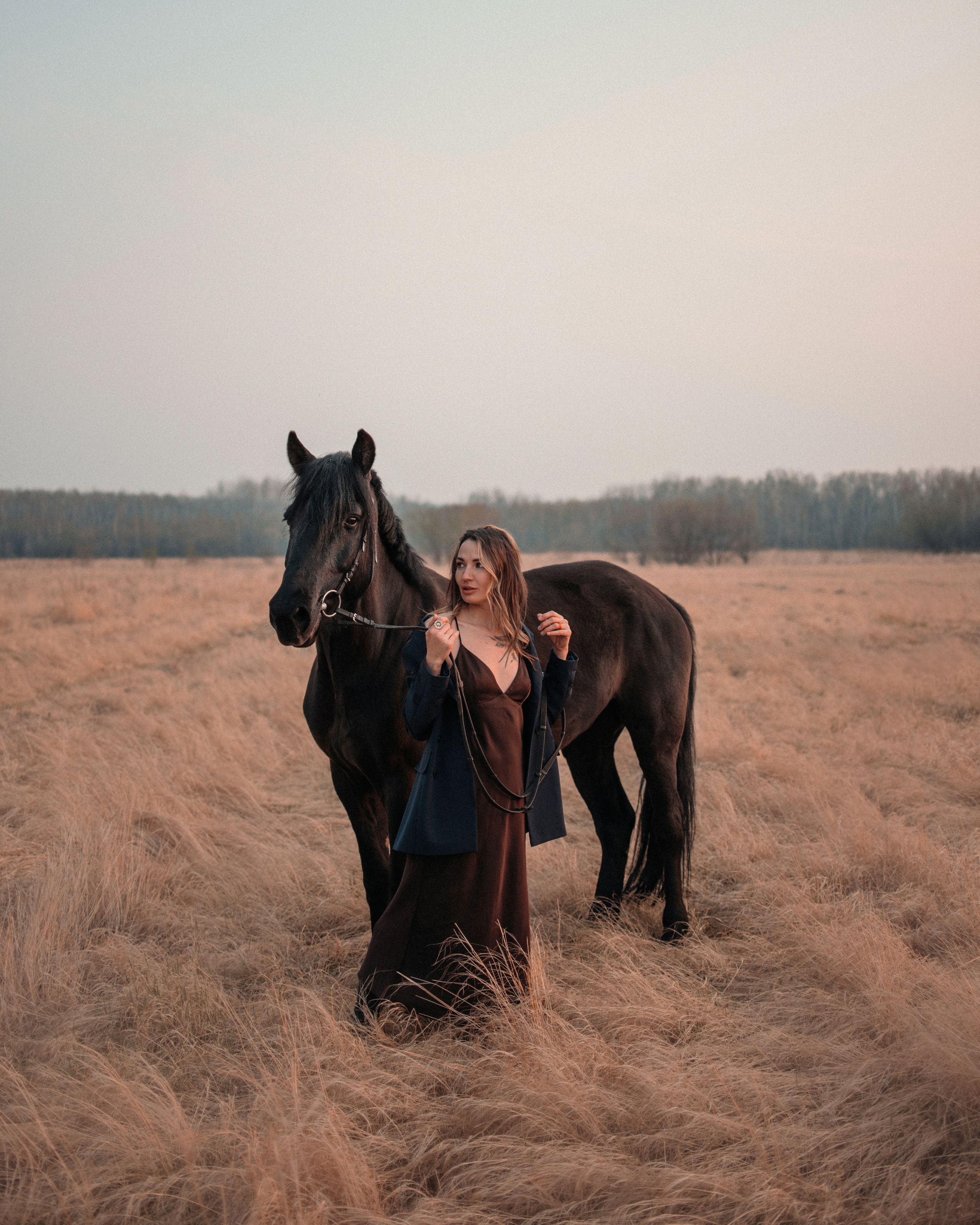 Конное: Ворон и Настя в поле. Портфолио