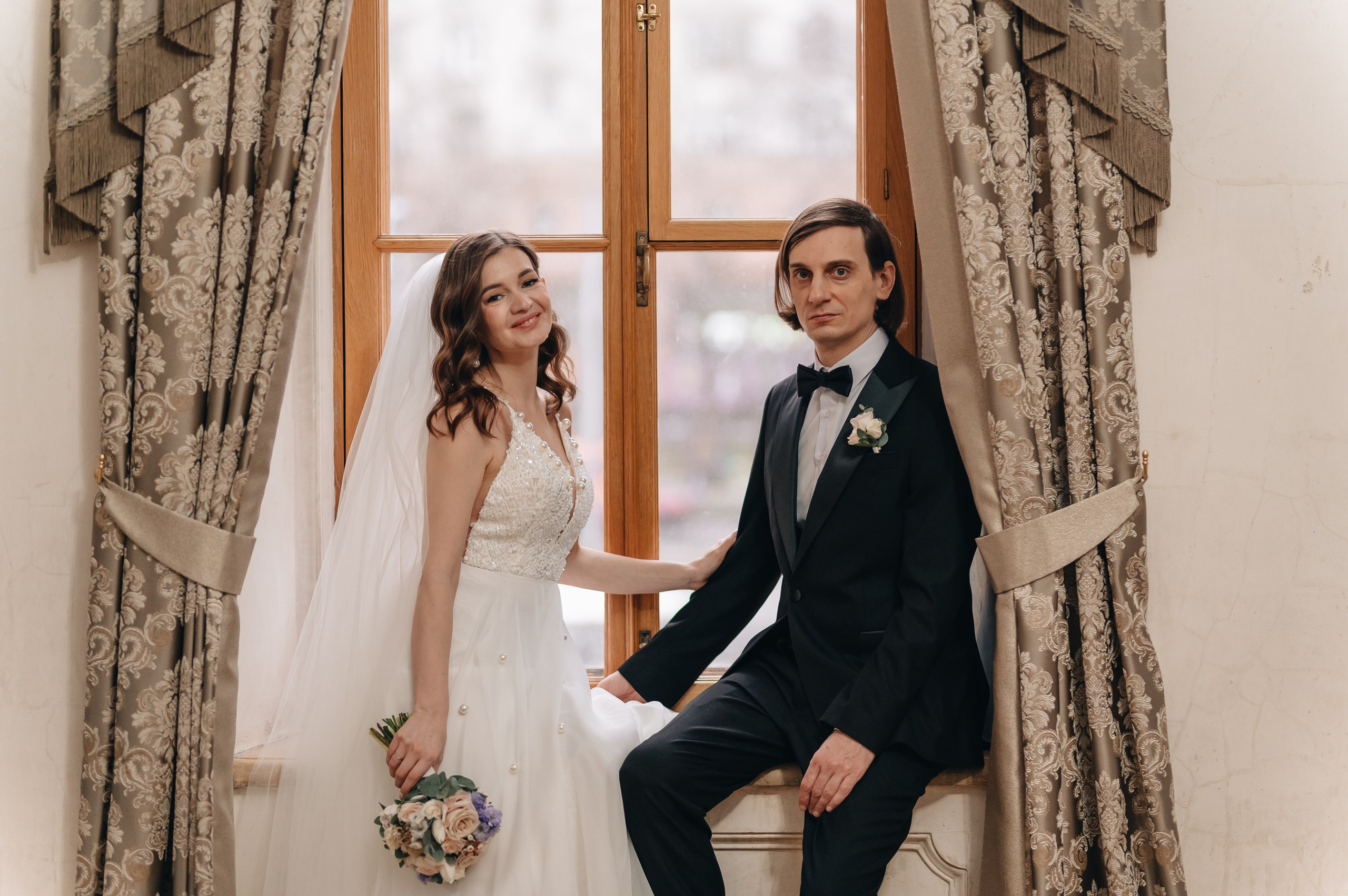 Свадебная фотосессия в библиотеке им. Пушкина. Портретный фотограф Москва Светлана Кашура