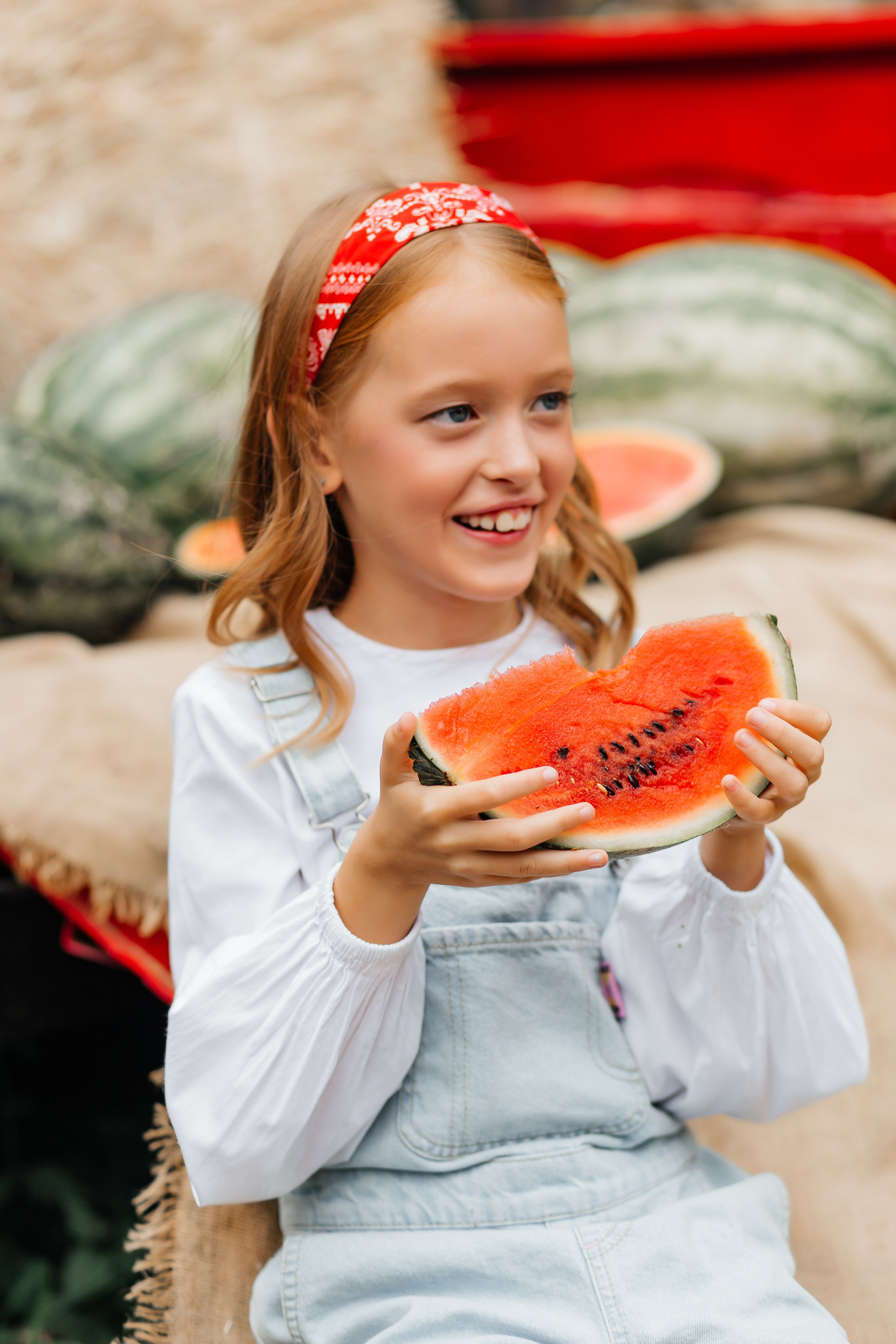 Осенняя детская фотосессия с арбузами. Фотограф в Подольске — Мария Бучнева