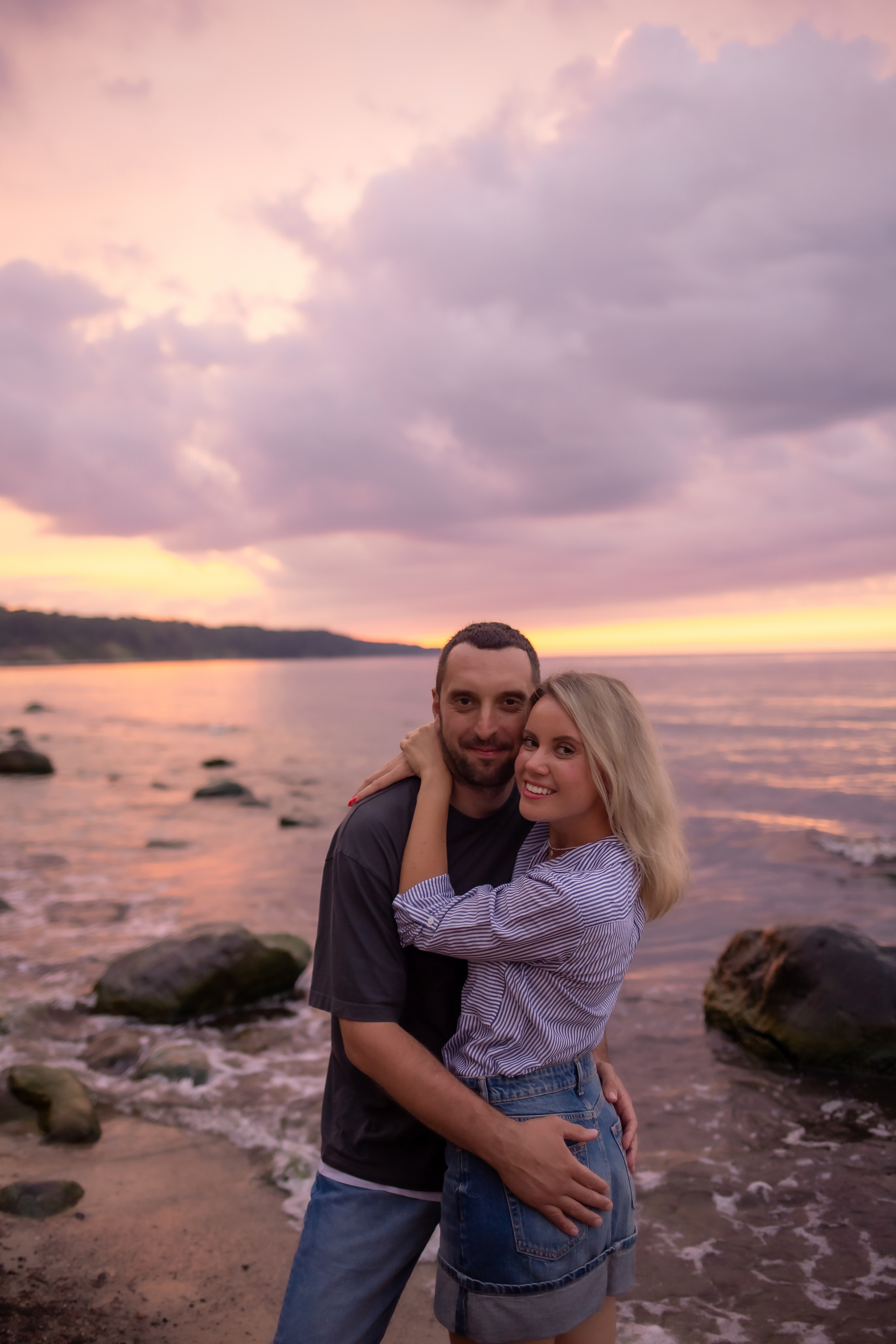 Есеня, Леня и Аня. Закат в Куликово. Фотограф в Калининграде Решетникова Алина