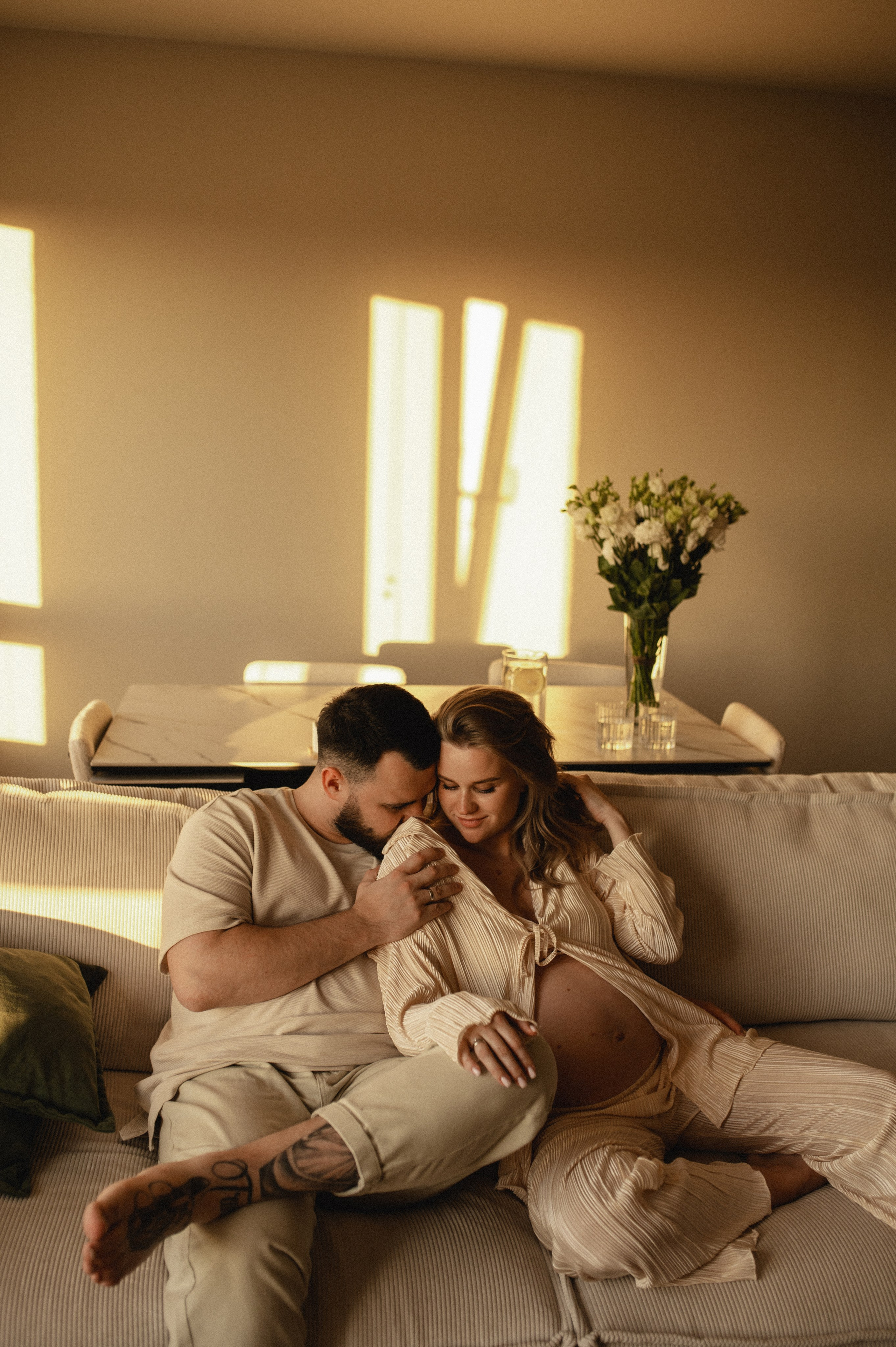 Домашняя фотосессия беременности. Семейная фотосессия Бутово Москва фотограф Алина Морщагина