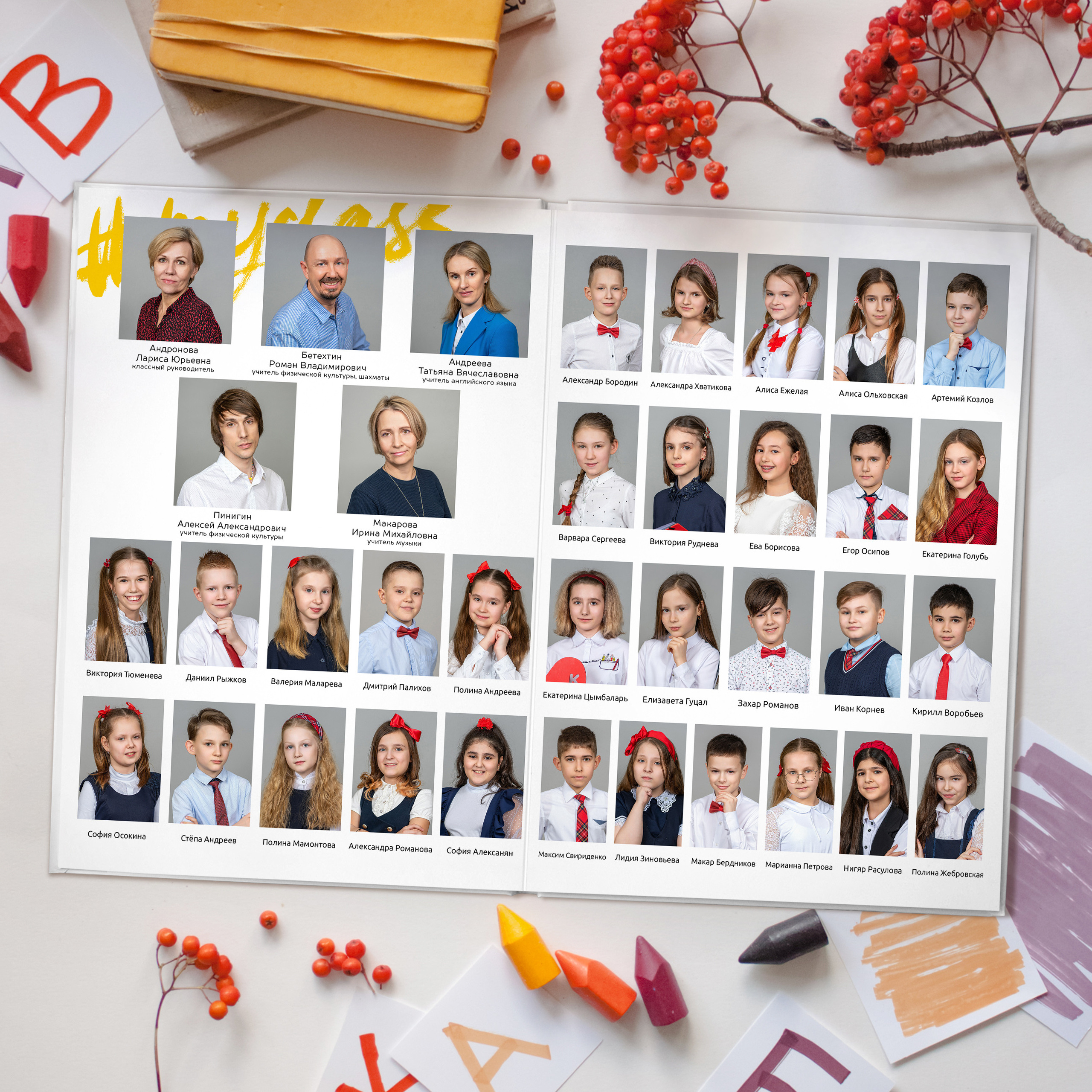 Примеры альбомов для 1-4 классов. Выпускные альбомы в Москве фотограф Алина Пащук