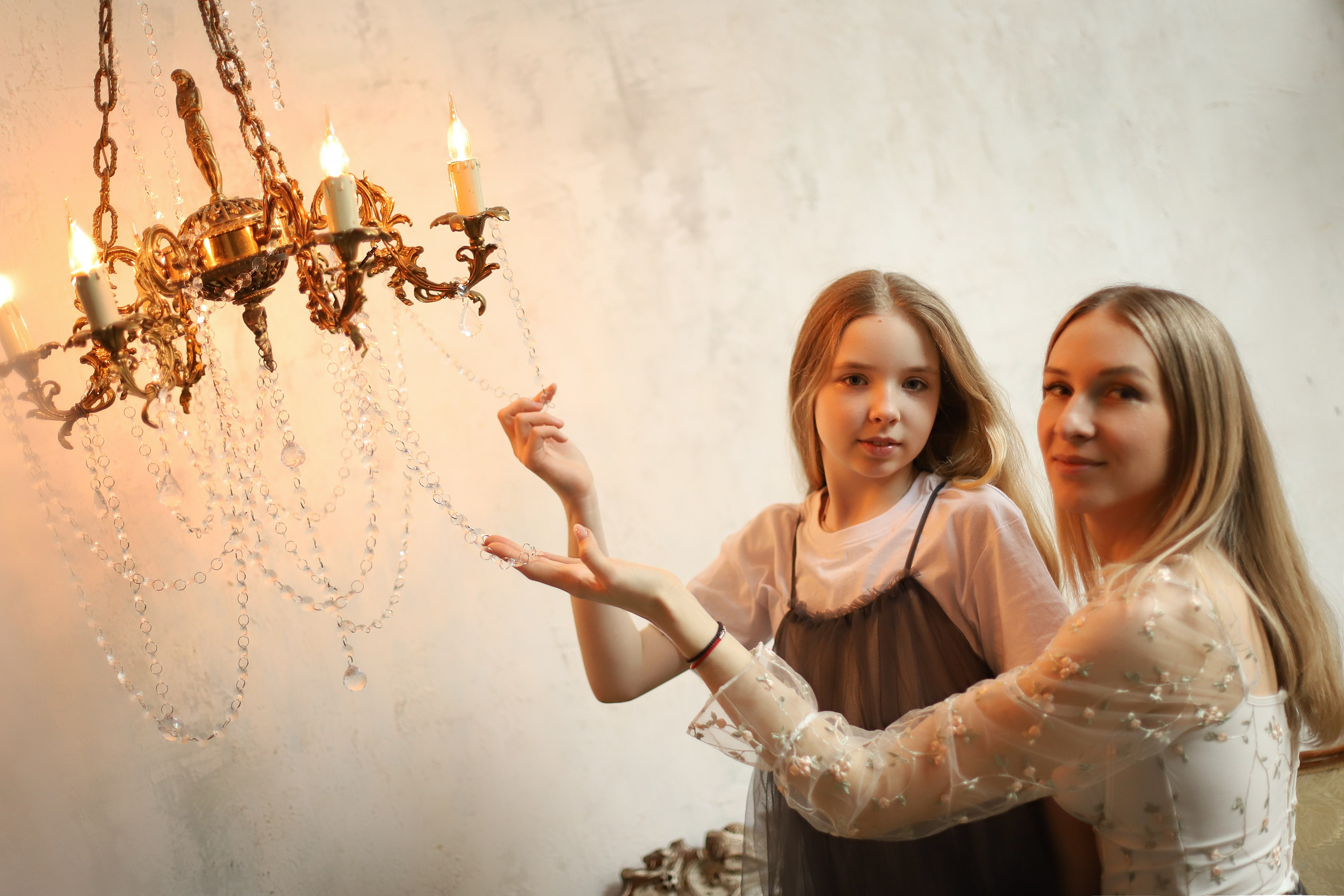 Мама+дочка в атмосферной студии). Фотограф в Москве Елена Дроботя