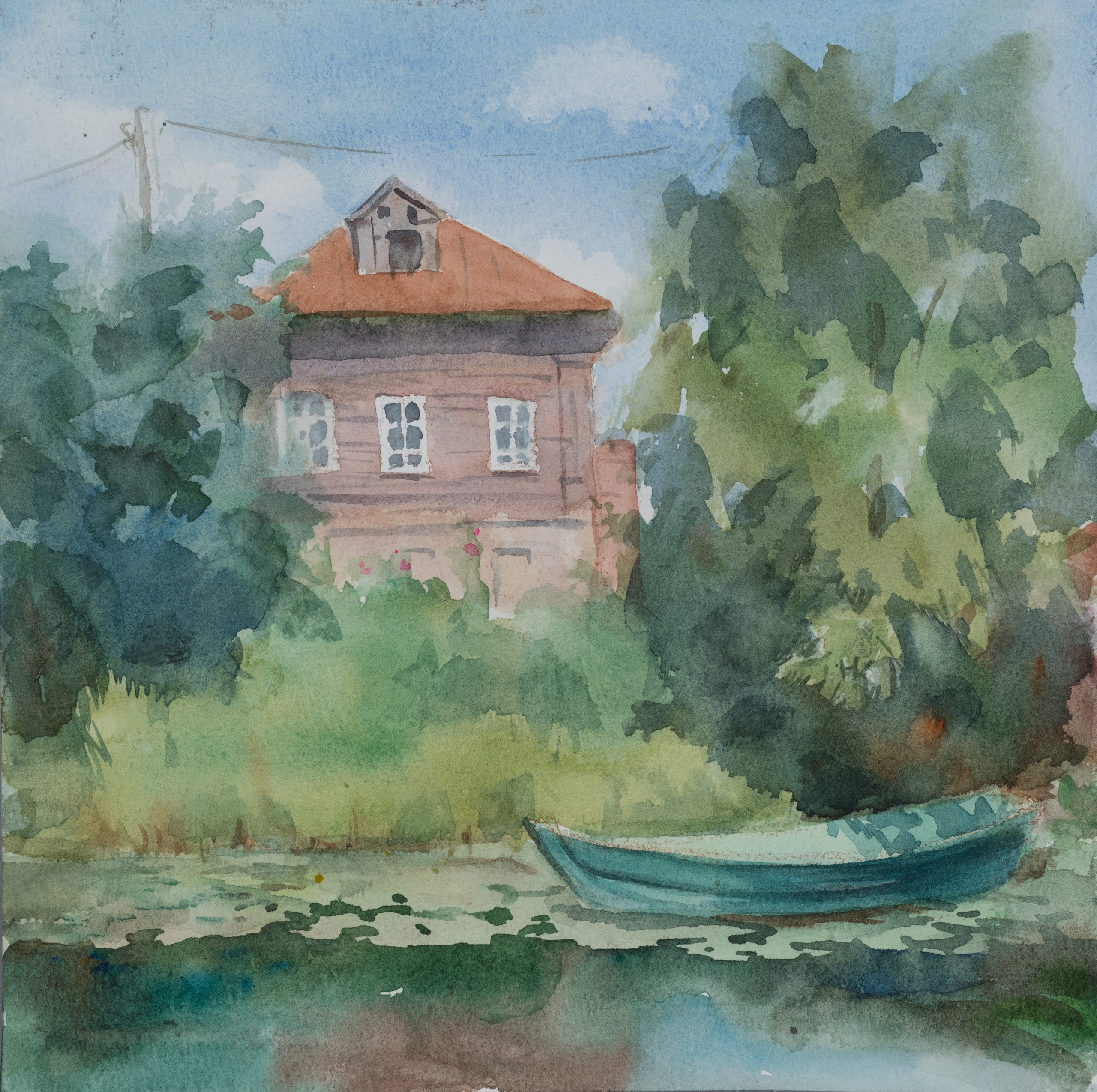 "Переславль-Залесский. На Трубеже" 35 х 35 см. 2023г.