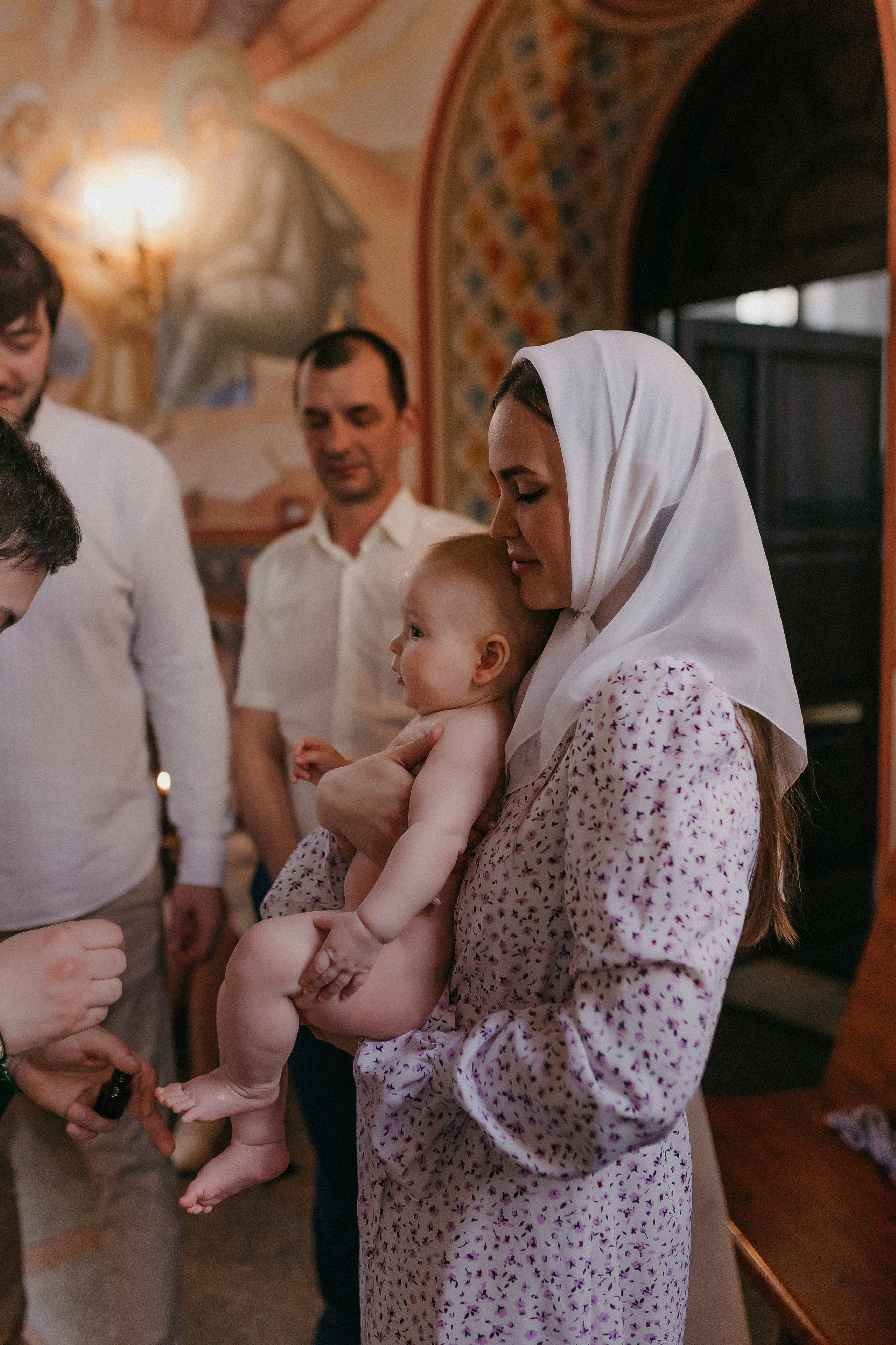 Крещение Артёма и Валерии. Храм Георгия Победоносца. Семейный фотограф в Сургуте