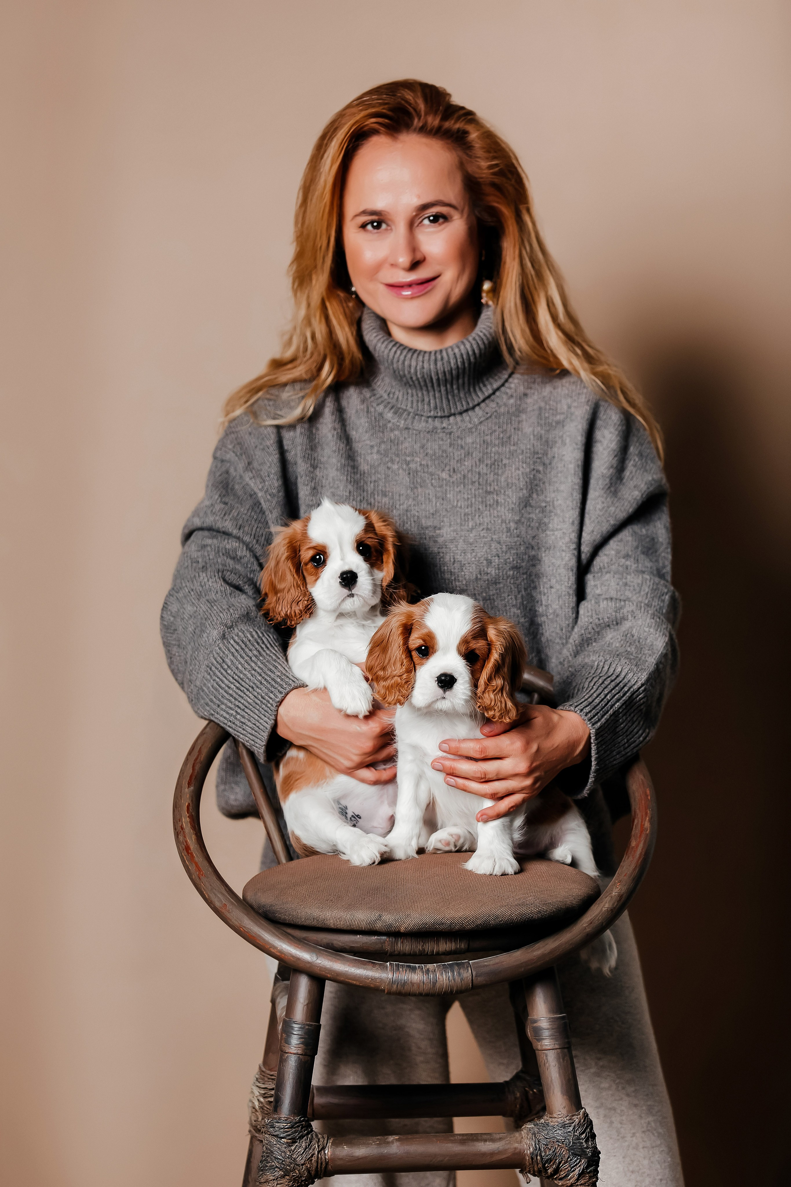 Щенки кавалера в фотостудии. Фотограф-анималист в Краснодаре Маша Мельникова