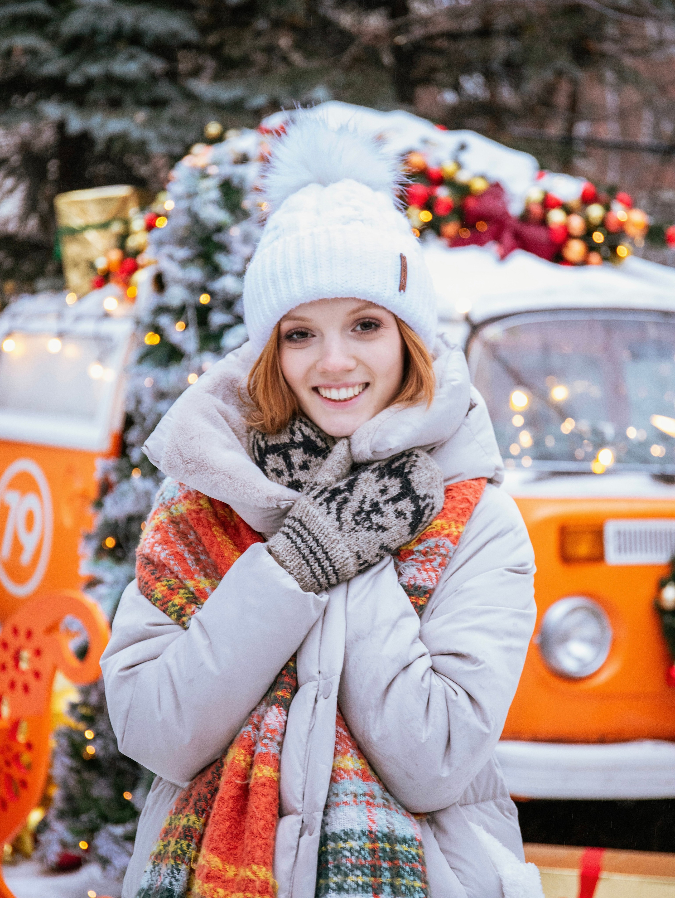 Новогодняя съемка с локацией «автобус». Свадебный и семейный фотограф в Москве Мила Широких